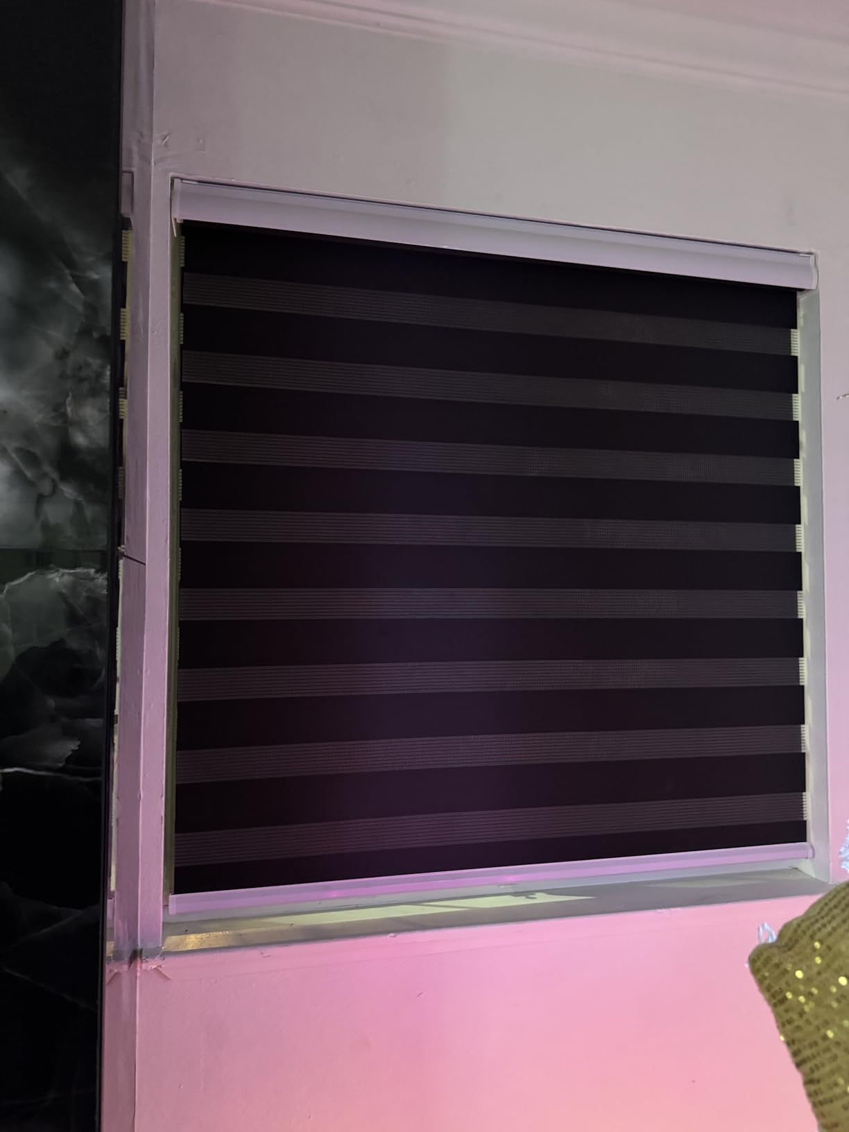 LUCKUP Cordless Zebra Blinds Roller Shades for Window-Dual Layer Sheer Blinds Light Control with Valance Day Night Privacy Light Filtering Fabric, 36