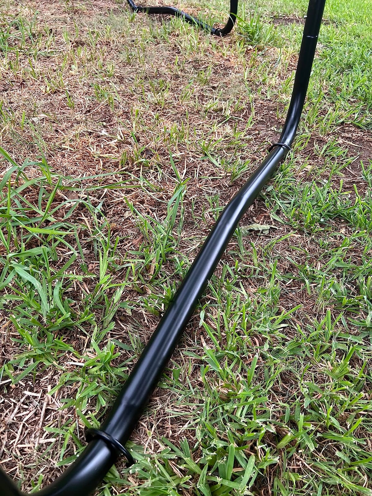 Heavy Duty Trampoline Anchors High Wind U-Shaped Sharp Ends Ground Anchor Galvanized Steel 11.8inch Safety Stakes for Soccer, Tents and Garden Decorations (Black 8pcs) customer photo 1