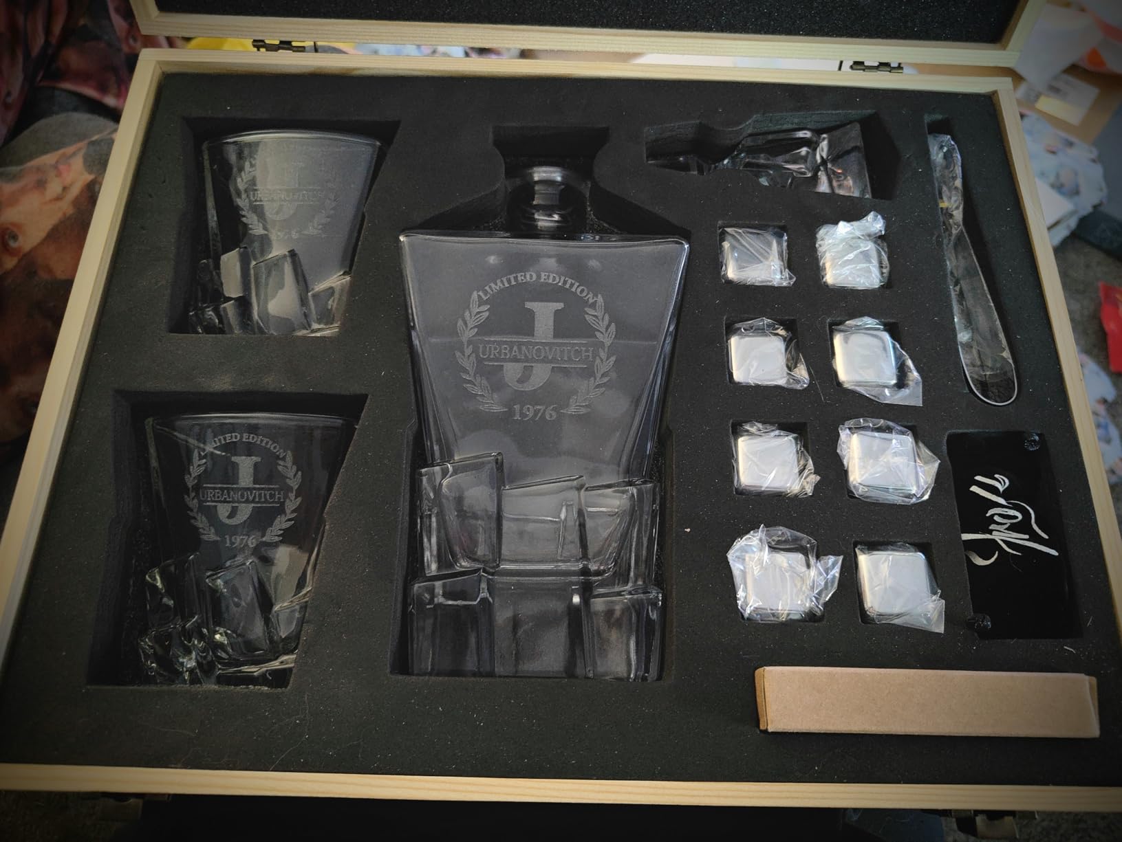 Personalized Rocks Whiskey Decanter and Stones Gift Set customer photo 2