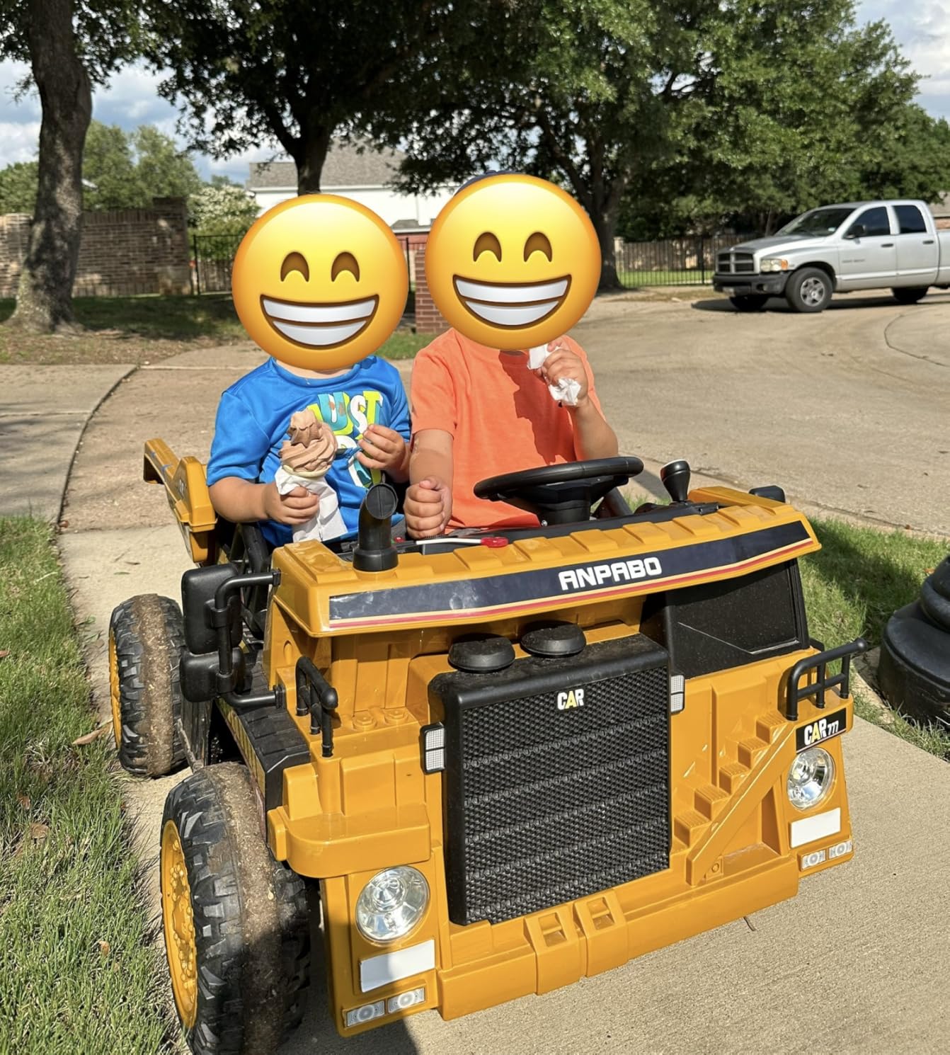 ANPABO Ride on Dump Truck w/Remote Control, 2 Seater, Electric Dump Bed | Extra shovel, bluetooth & music, all-terrain tires, battery powered ride on toys for girls boys customer photo 1