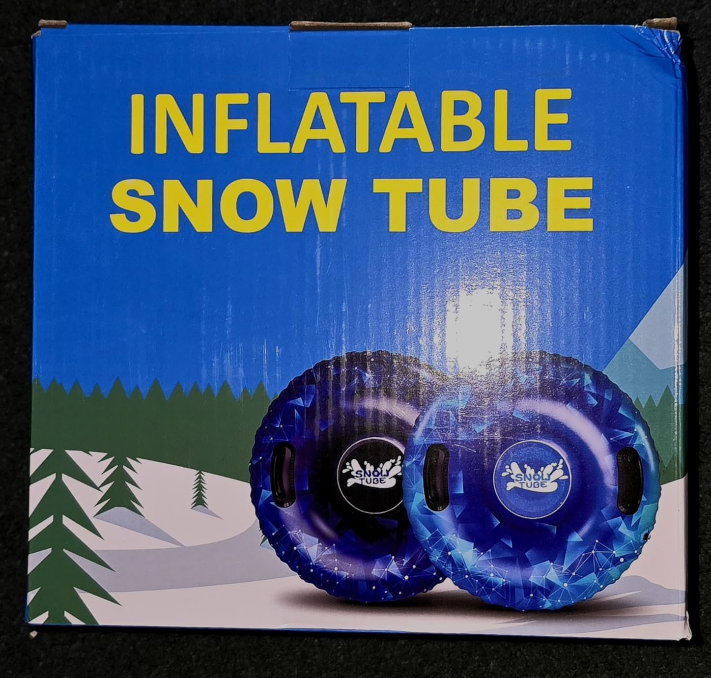 Snow Tube, WOLKEK 40 Inch 2Pack / 47 Inch 1Pack Snow Sled for Kids and Adult, Thickened Heavy Duty Hard Bottom Sleds for Snow with Handles, Winter Toys for Outdoor Sledding Snow Tube Sports customer photo 1