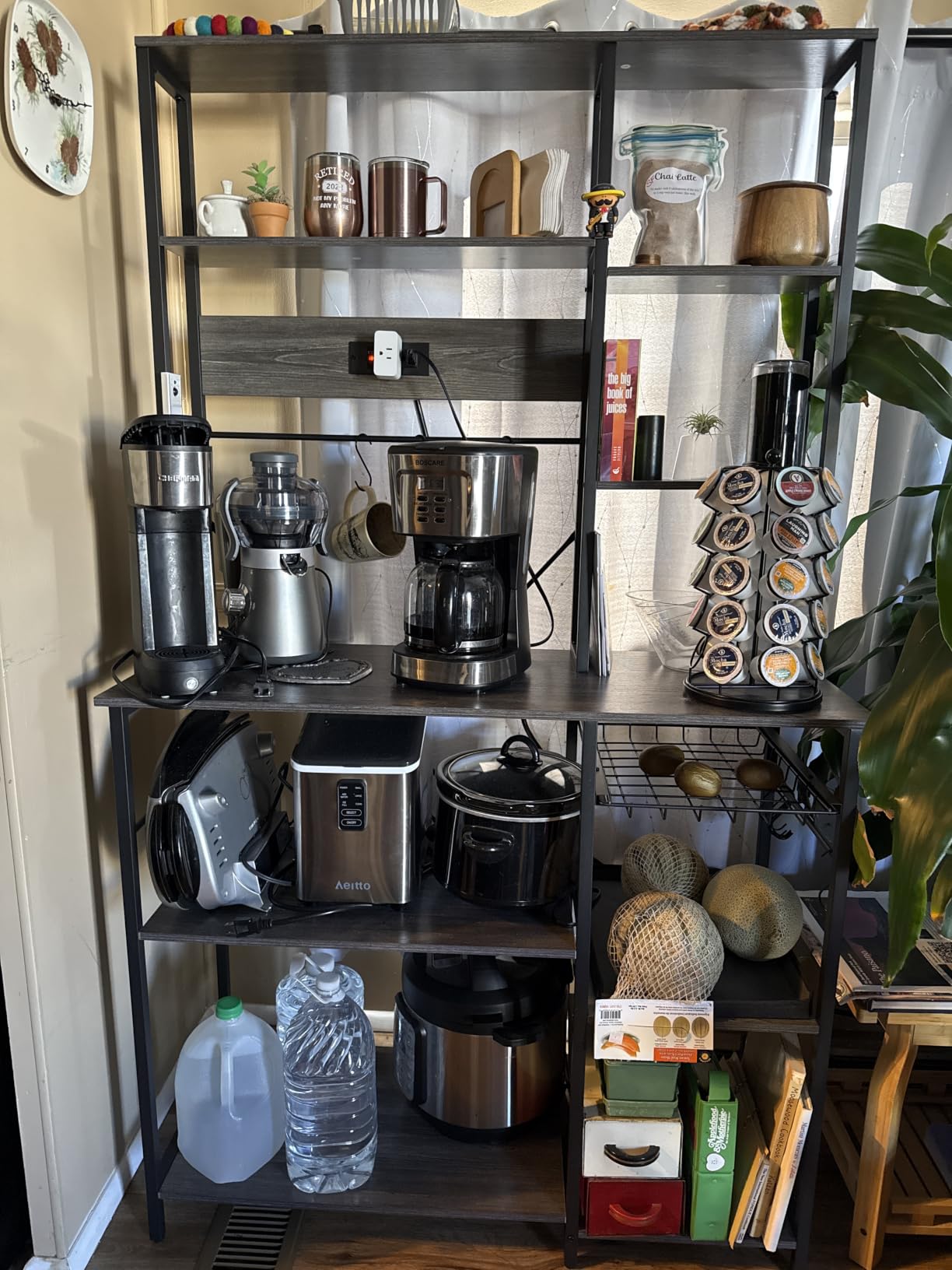 SUPERJARE Large Bakers Rack with Power Outlets, 39.6 Inches Microwave Stand customer photo 1
