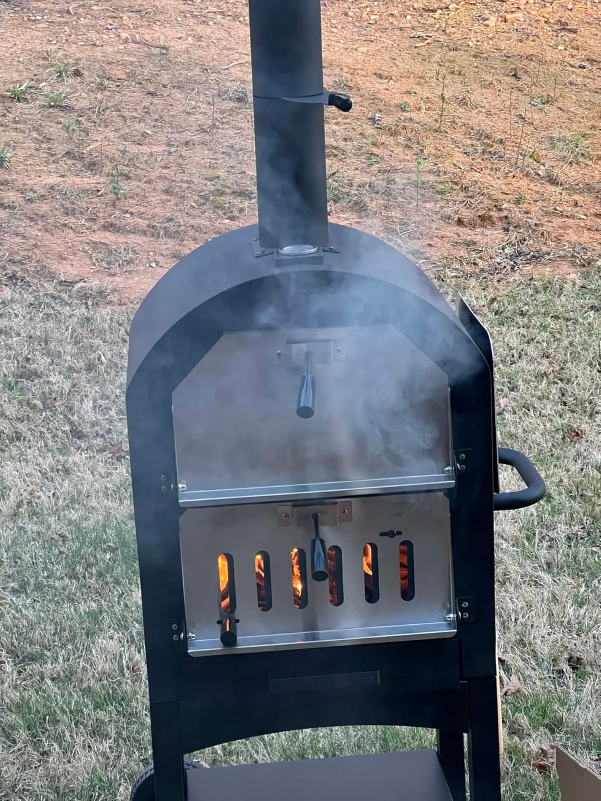 COSTWAY Outdoor Pizza Oven, Wood Fired Pizza Oven for Outside, Patio Pizza Grill with Pizza Stone, Pizza Peel, and Waterproof Cover customer photo 1