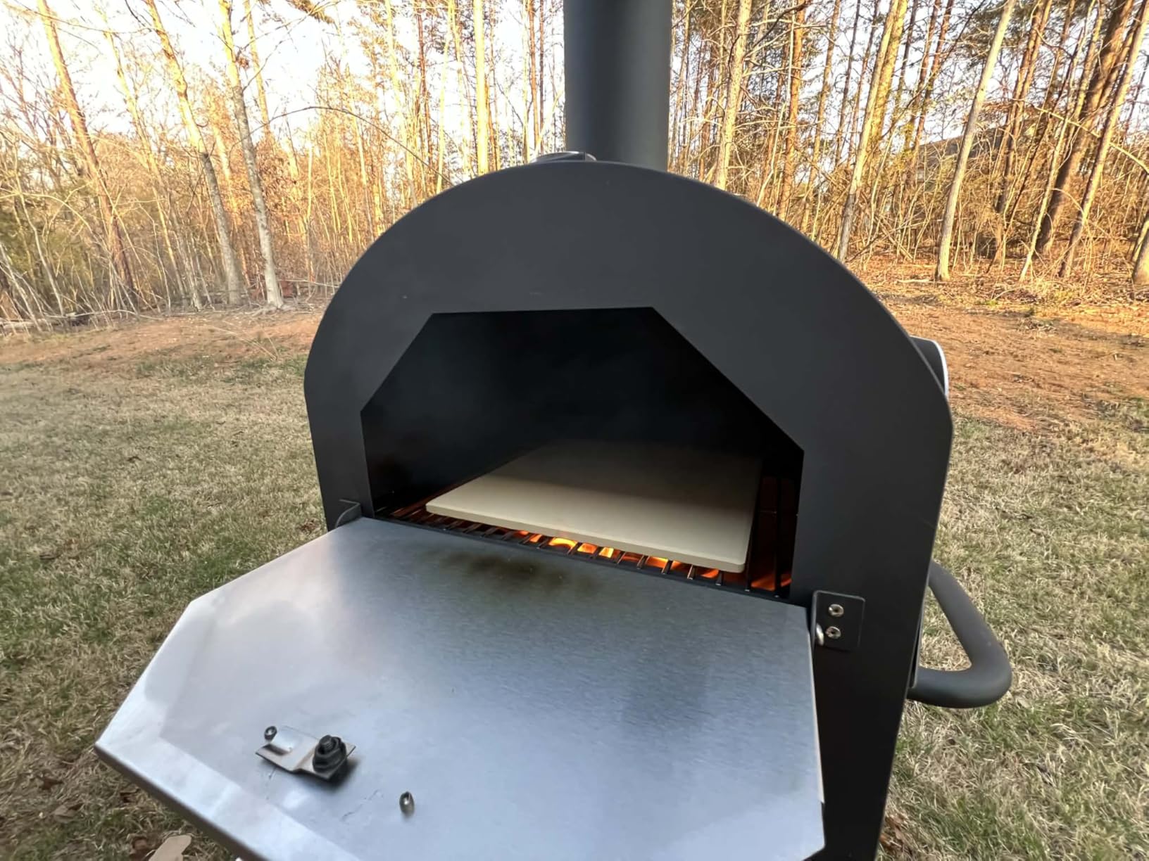 COSTWAY Outdoor Pizza Oven, Wood Fired Pizza Oven for Outside, Patio Pizza Grill with Pizza Stone, Pizza Peel, and Waterproof Cover customer photo 2