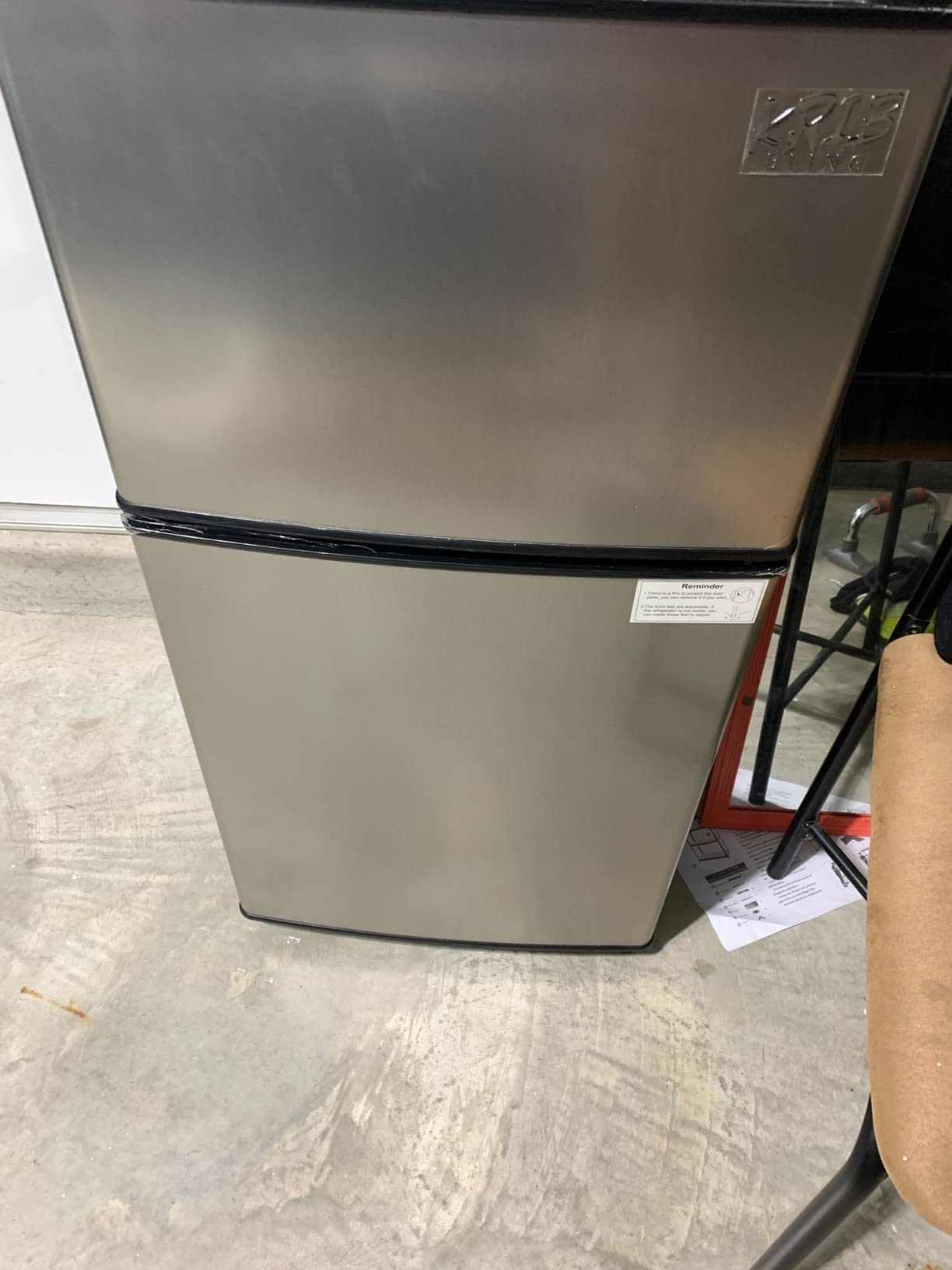 KRIB BLING Mini Fridge with Freezer on Top, 3.5 Cu.Ft Compact Refrigerator with 7 Levels Adjustable Thermostat, Small Refrigerator for Dorm, Office, Apartment, Silver customer photo 1