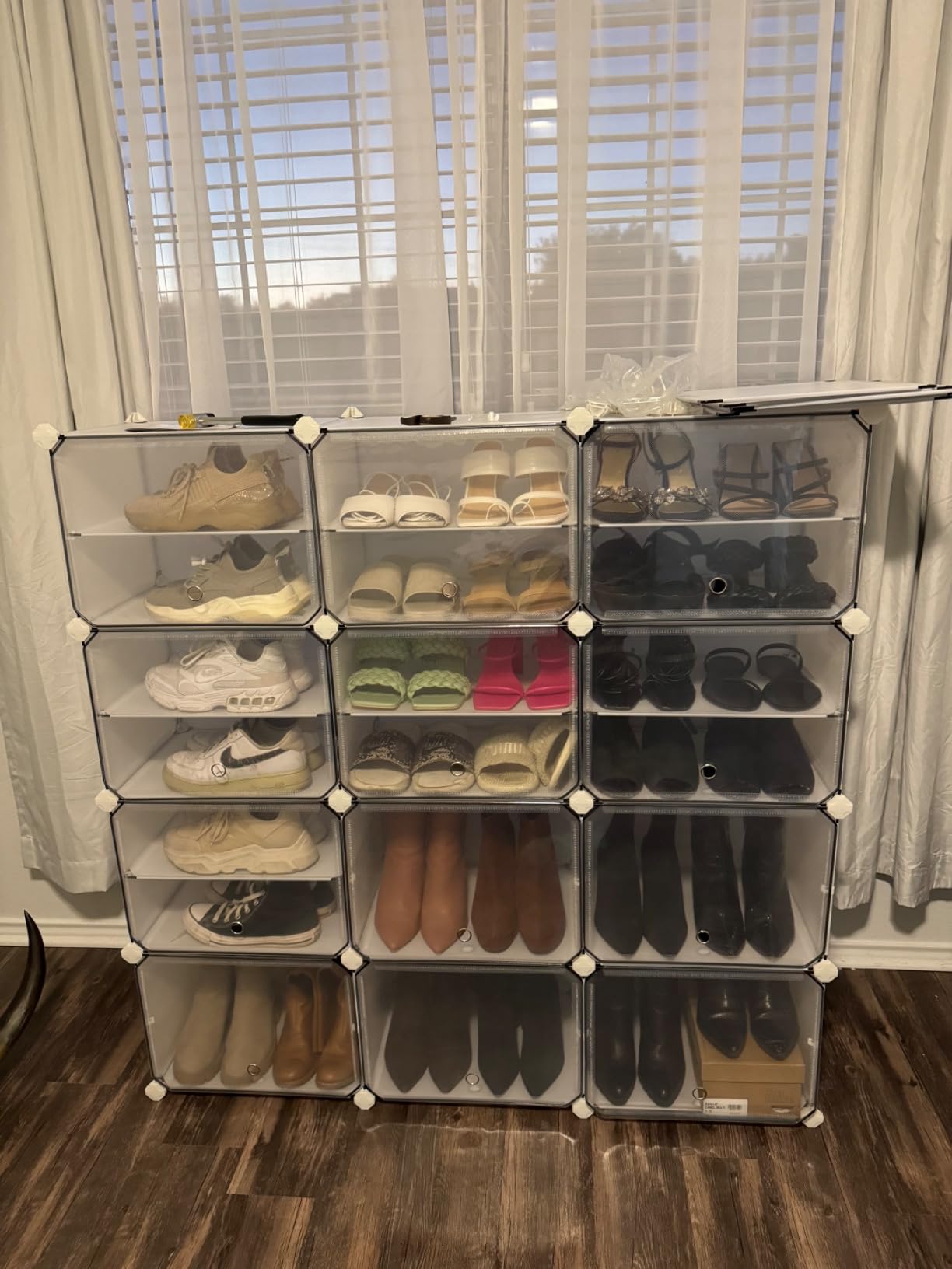 SONGMICS Shoe Rack, 8-Tier with Doors, 32-Pair Storage Cabinet customer photo 2