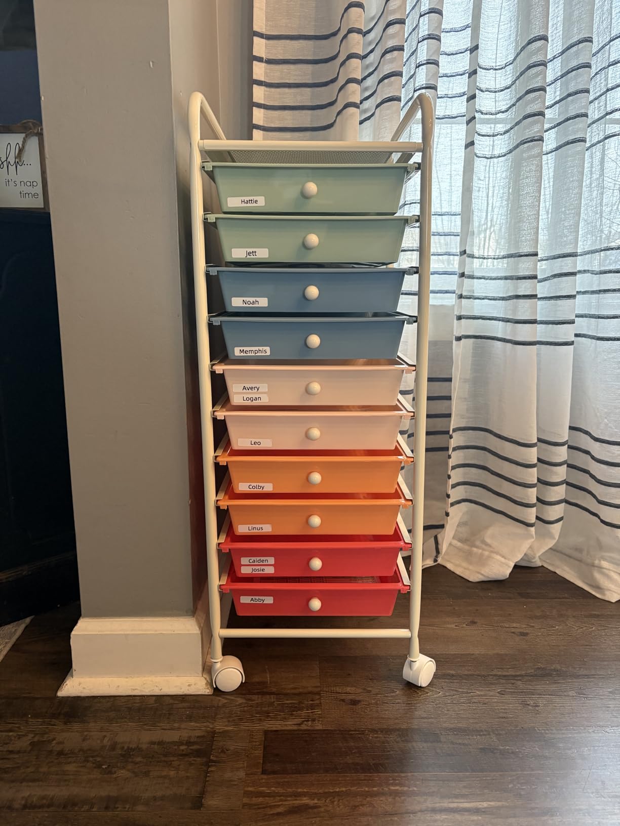 COSTWAY 10-Drawer Rolling Storage Cart, Utility Mobile Trolley customer photo 2