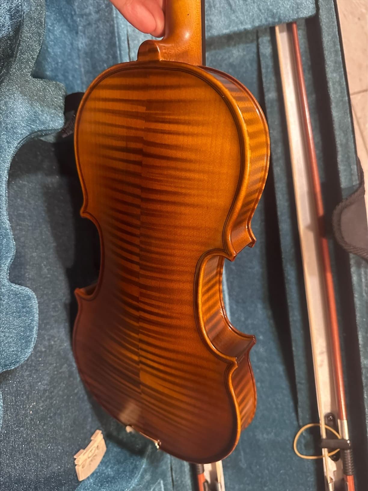 Vangoa 1/2 Acoustic Violin Fiddle Kit, Professional Solid Wood Violin, Spruce Top, Matched Unique Maple Wood Pattern, Premium Ebony Fitting, Beginner customer photo 1