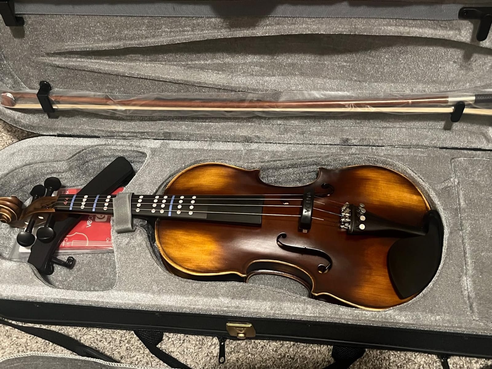 Vangoa 1/2 Acoustic Violin Fiddle Kit, Professional Solid Wood Violin, Spruce Top, Matched Unique Maple Wood Pattern, Premium Ebony Fitting, Beginner customer photo 2