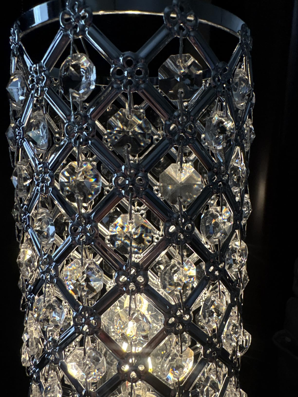 Silver Crystal Lamps Set of 2, 3-Way Dimmable Touch Lamps for Nightstand customer photo 2