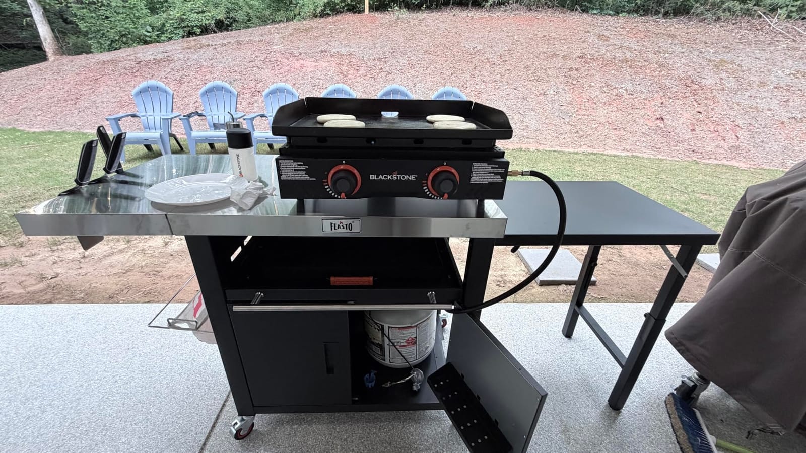 Feasto 3-Tier Outdoor Grill Cart, 26.6