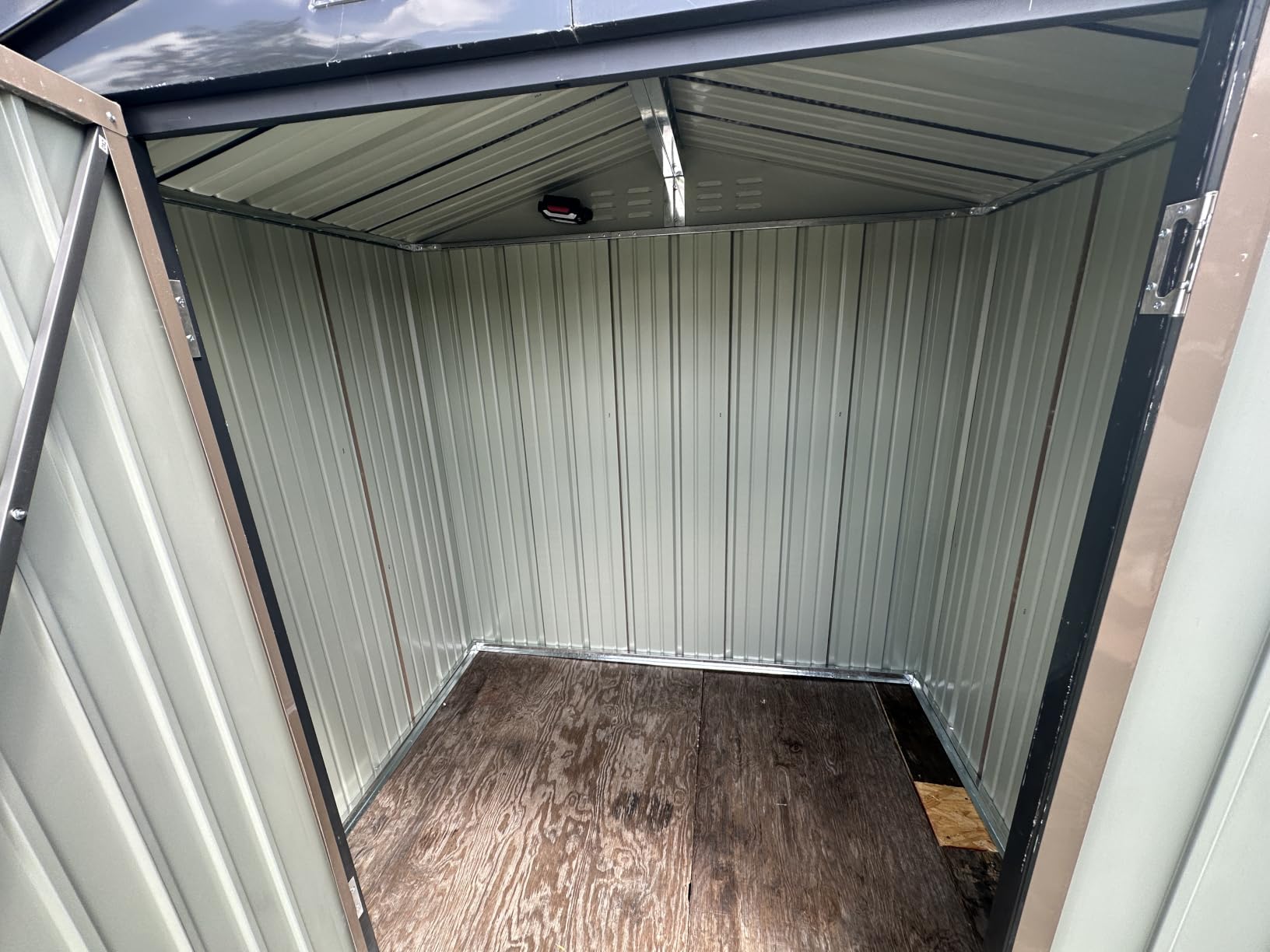 Patiowell 6x4 FT Outdoor Storage Shed, Garden Tool Storage Shed | with Sloping Roof and Double Lockable Door, Outdoor Shed for Garden Backyard Patio Lawn, Brown customer photo 2