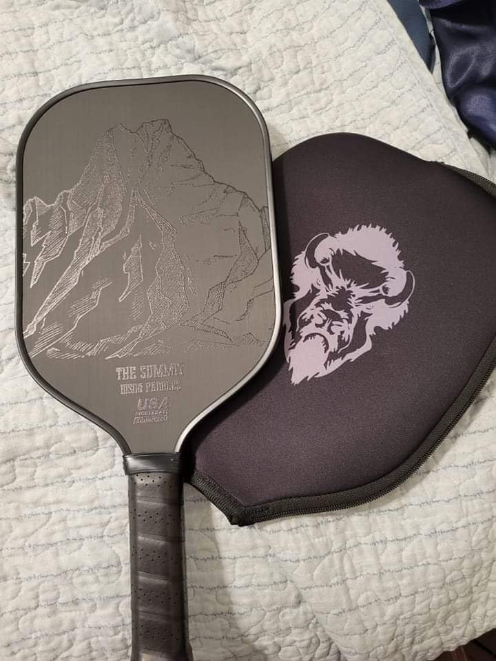 Carbon Fiber Pickleball Paddle - Raw Toray T700 Surface Provides Maximum Ball Spin | Elongated or Widened Pickleball Racket Shapes Available - Paddle Customization Kit Included customer photo 1