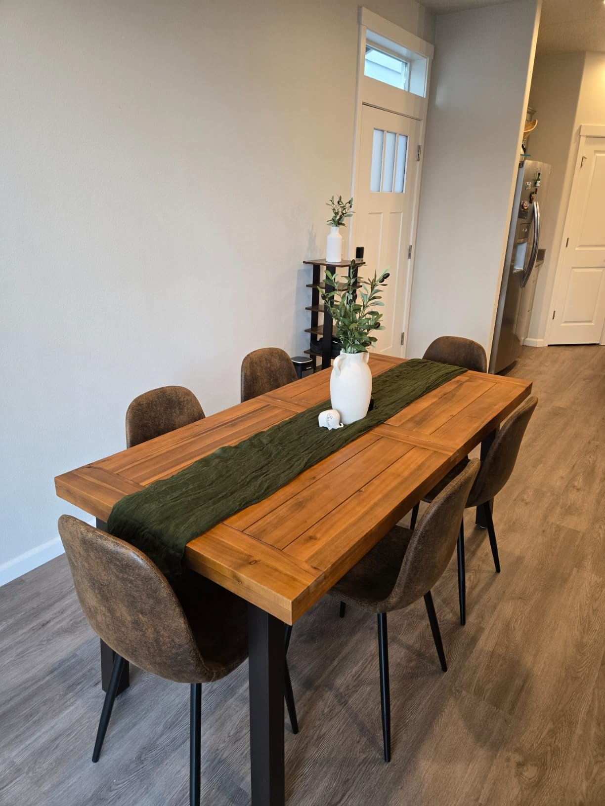 Devoko 6 Person Acacia Wood Dining Table for Kitchen,Natural | Farmhouse Kitchen Table for 6 for Indoor Outdoor Mesa De Comedor customer photo 1