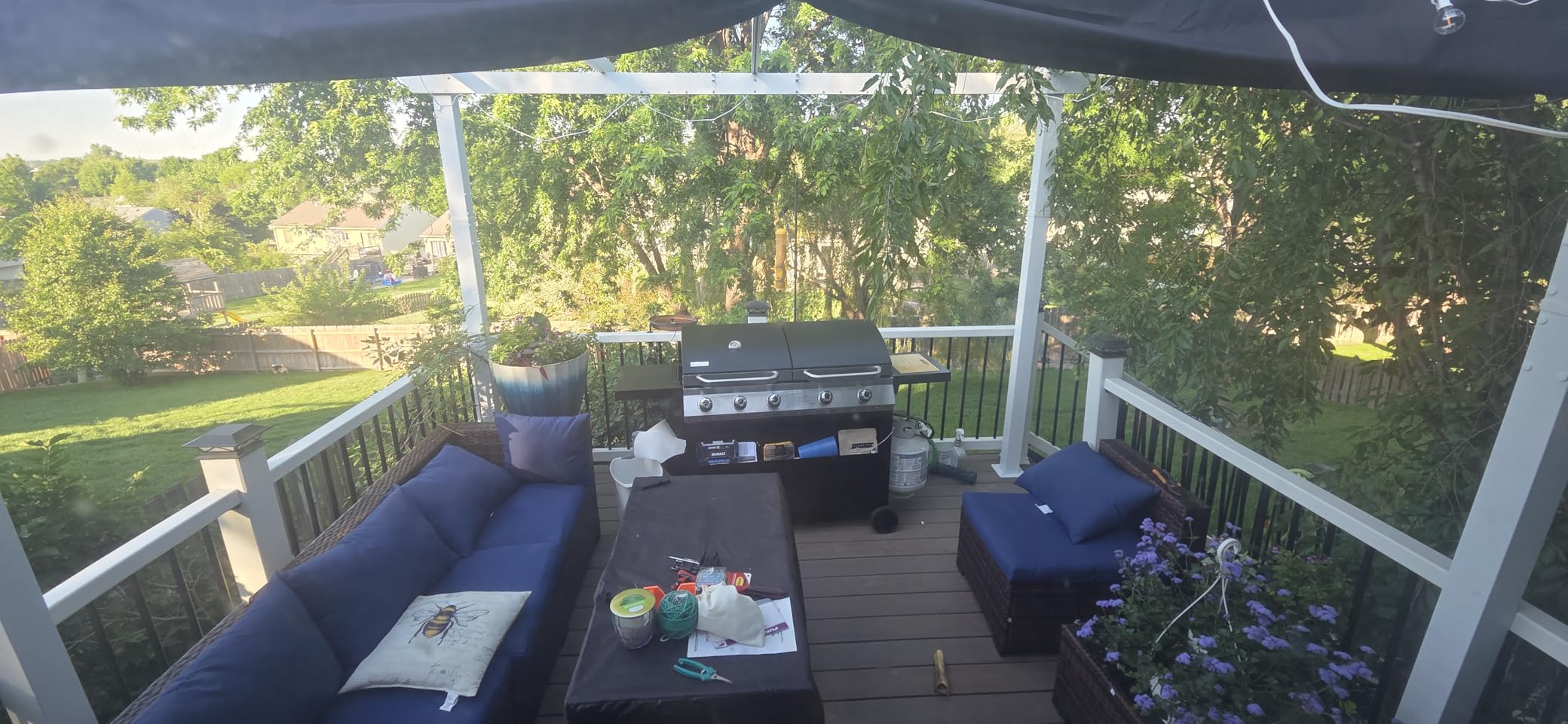 PURPLE LEAF Pergola 10' x 12' Aluminum Retractable Canopy Sun Shade, Beige customer photo 1
