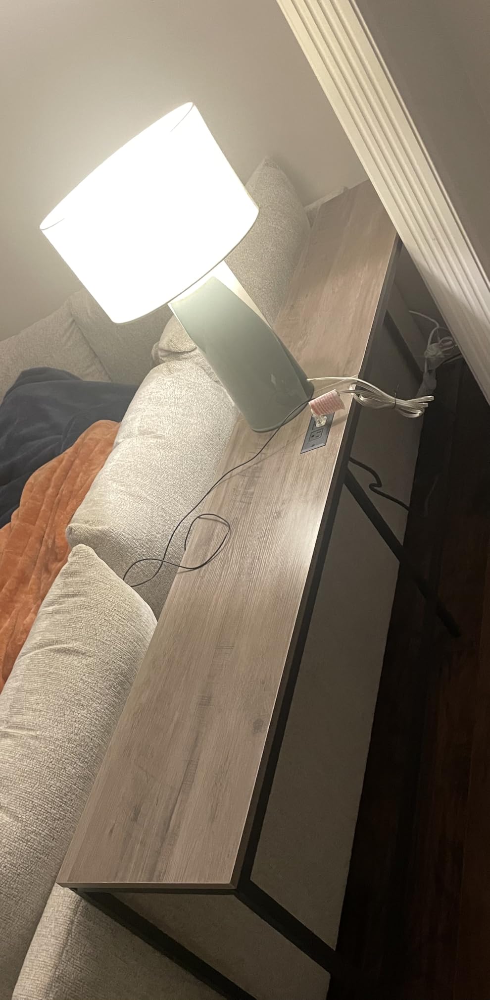 MAHANCRIS 70.9'' Console Table with Power Outlet, Narrow Sofa Table with Charging Station, Skinny Behind Couch Table for Entryway, Hallway, Foyer, Living Room, Rustic Brown CTHR18E01Z1 customer photo 2