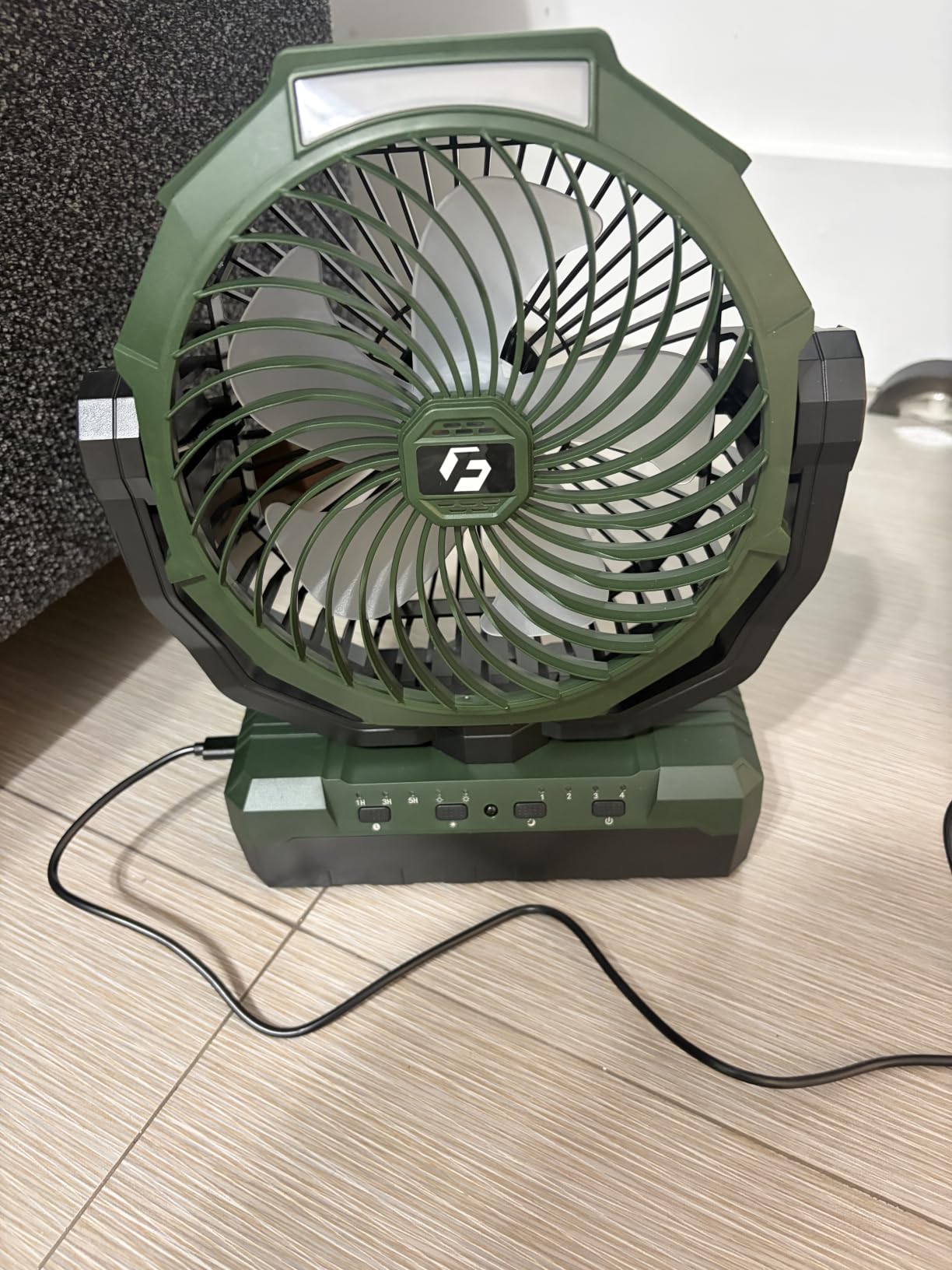 FRIZCOL 3-in-1 Camping Fan - Portable Rechargeable 24000mAh Battery Powered Fan with Light & Remote customer photo 1