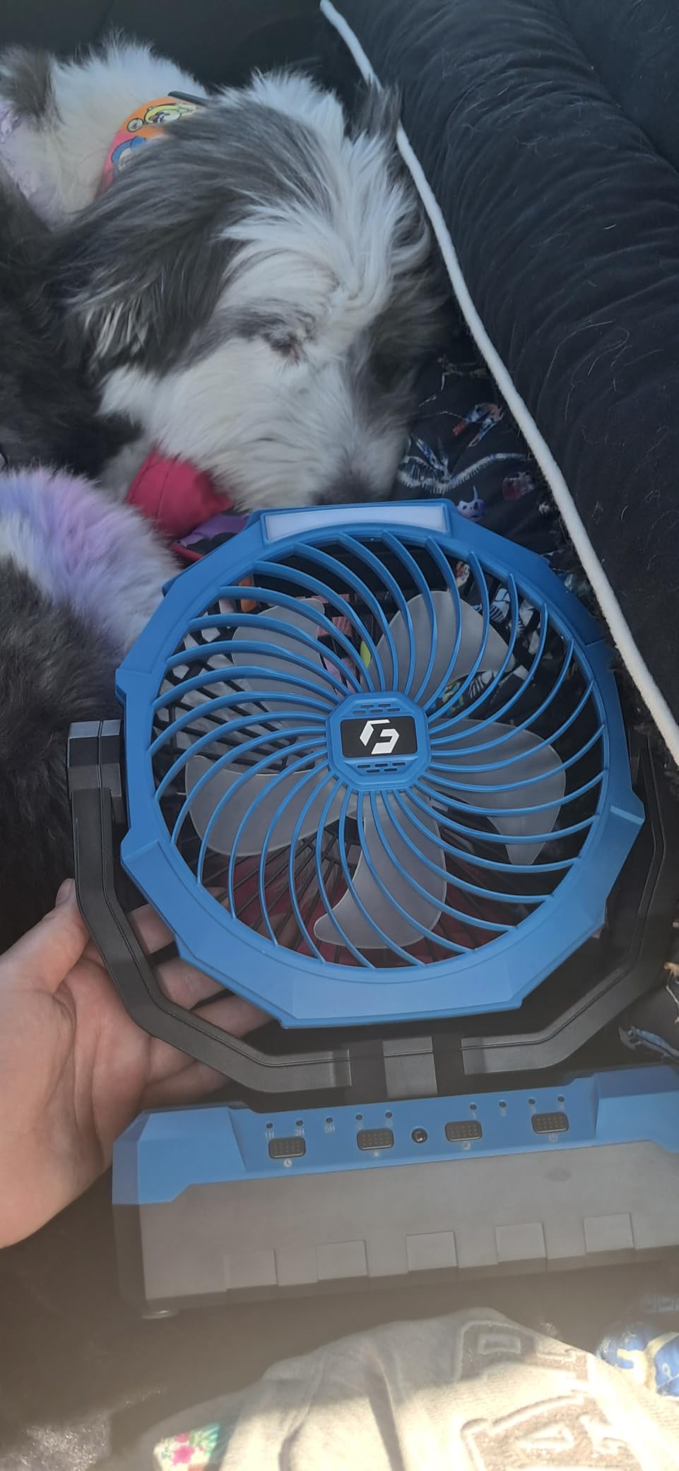 FRIZCOL 3-in-1 Camping Fan - Portable Rechargeable 24000mAh Battery Powered Fan with Light & Remote customer photo 2