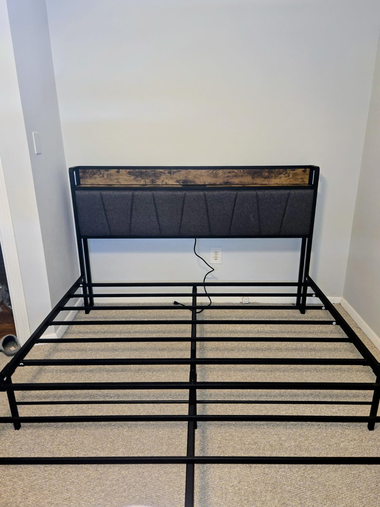LIKIMIO Twin Size Bed Frame with Storage Headboard and Charging Station customer photo 2