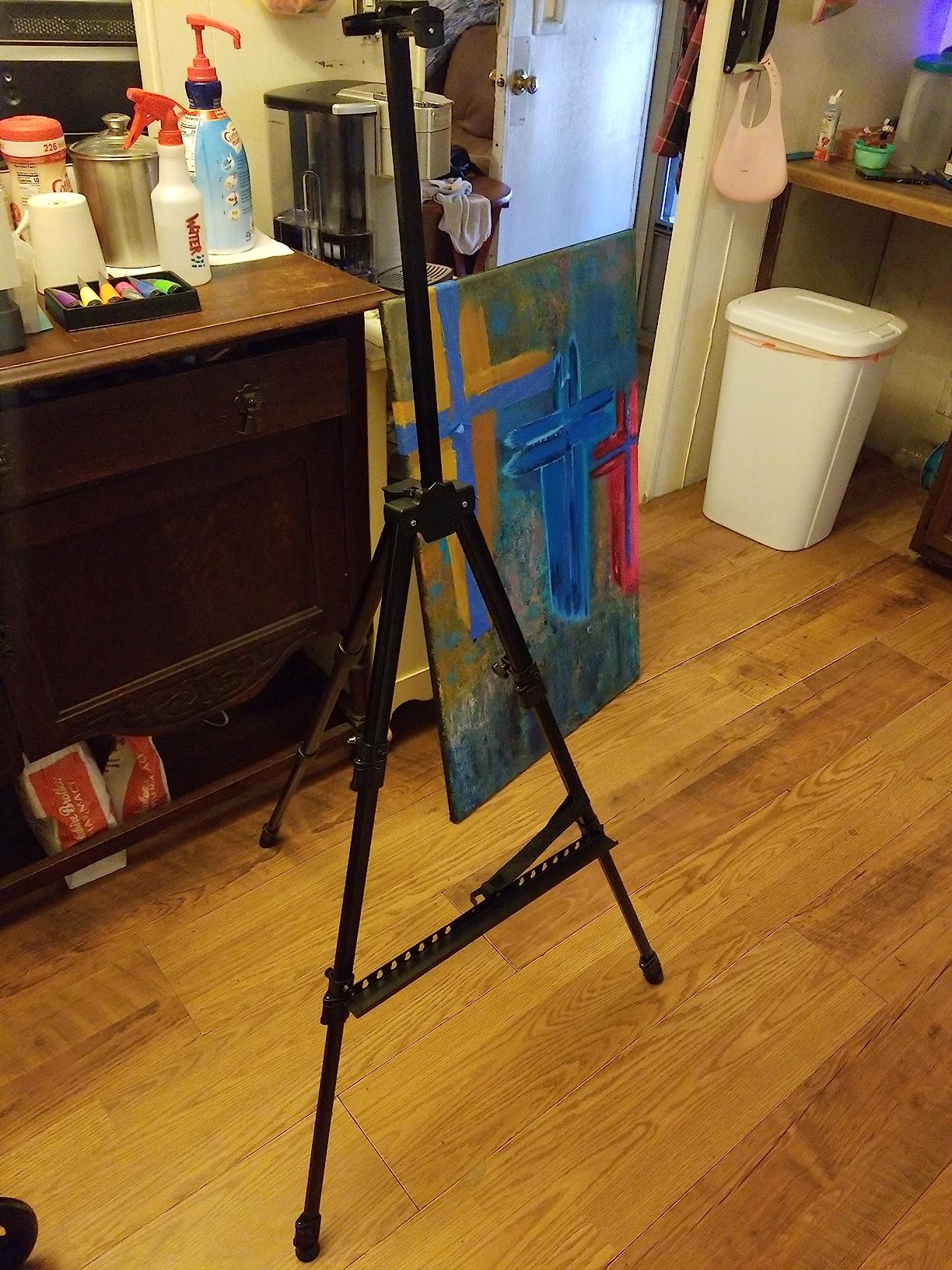 Art Painting Display Easel Stand - Portable Adjustable Floor Artist Easel customer photo 1