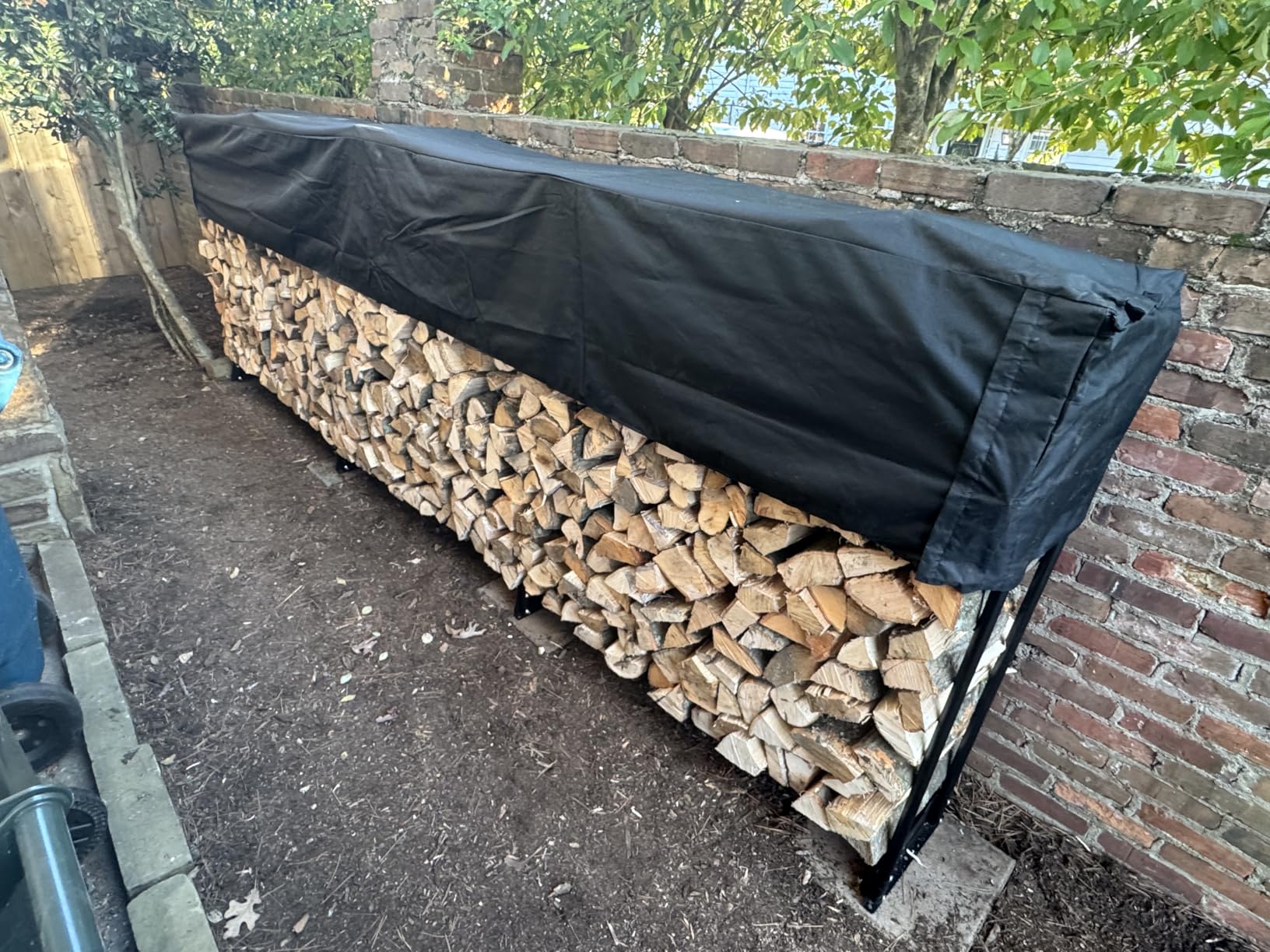 VEVOR 12.7FT Outdoor Firewood Rack with Cover, Firewood Holder for 3/4 Cord customer photo 1