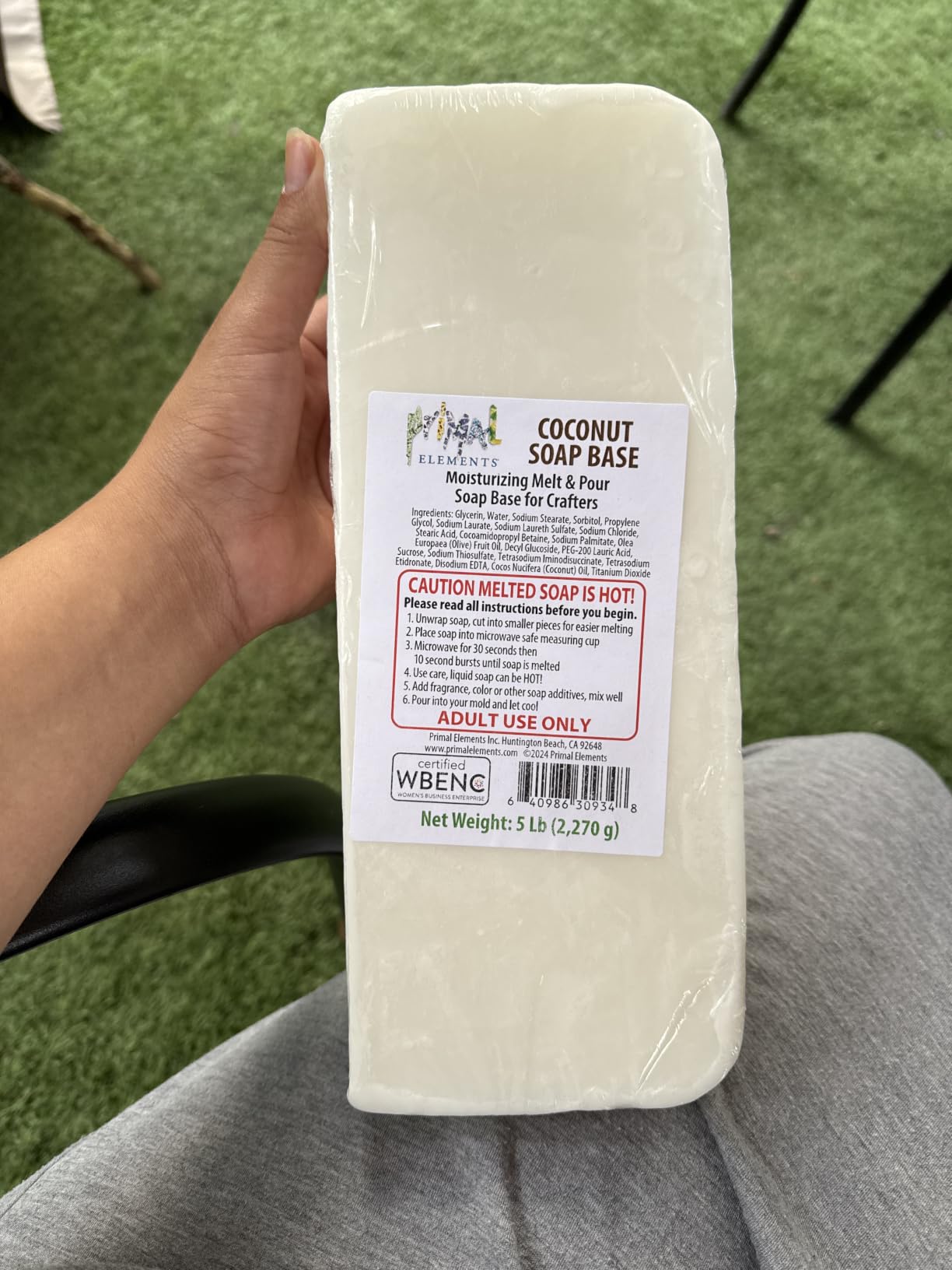 Primal Elements Goat Milk Soap Base - Moisturizing Melt and Pour Glycerin Soap Base for Crafting and Soap Making, Easy to Cut - 10 Pound customer photo 2