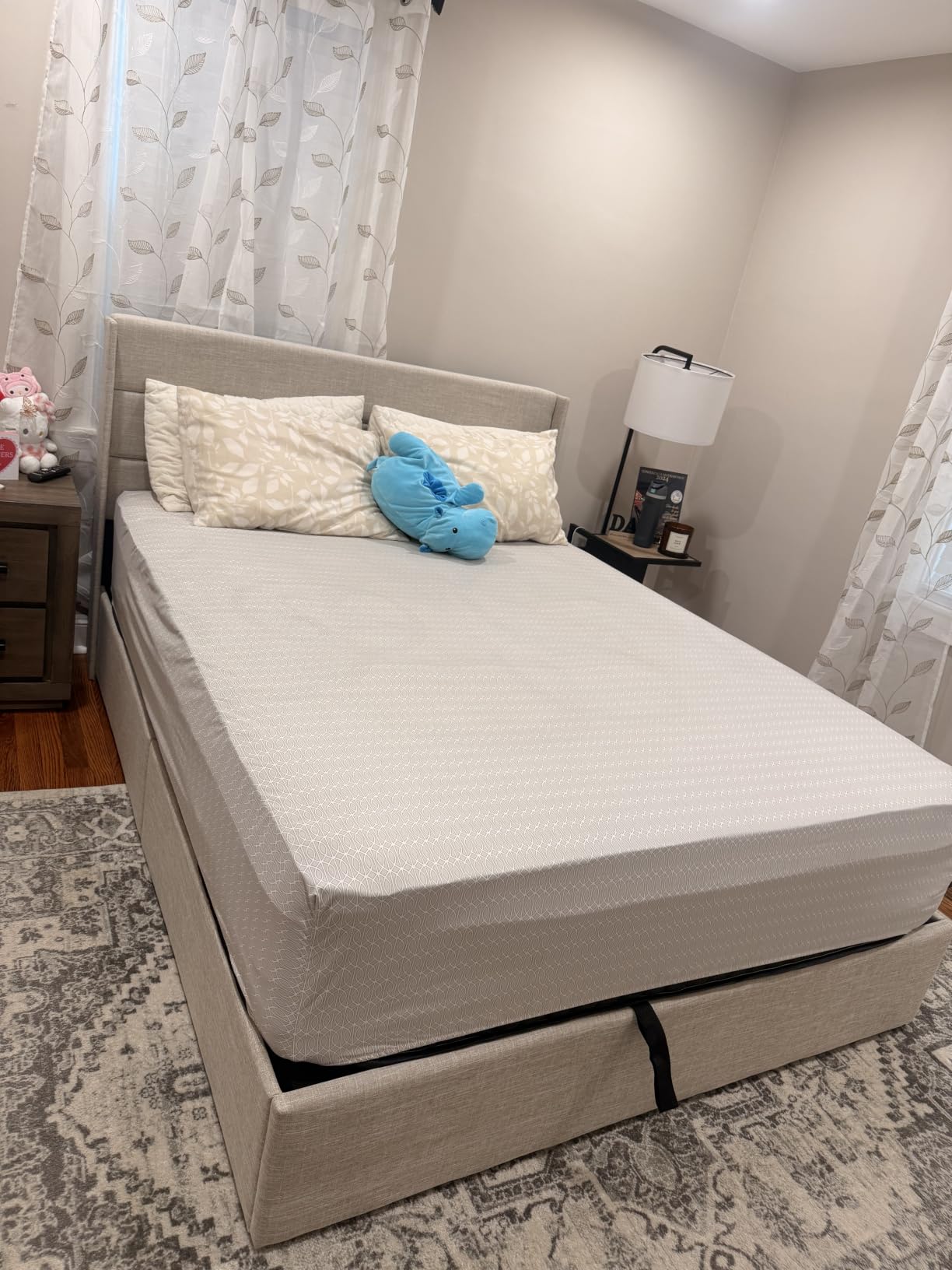 Allewie Full Size Lift Up Hydraulic Storage Bed Frame Light Beige customer photo 1