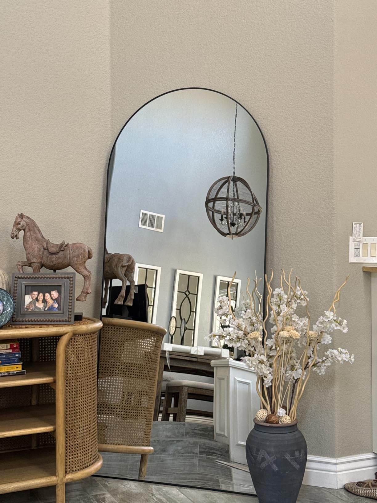 Full Length Mirror, 71''x30'' Arched Floor Body Mirror (Gold) customer photo 2