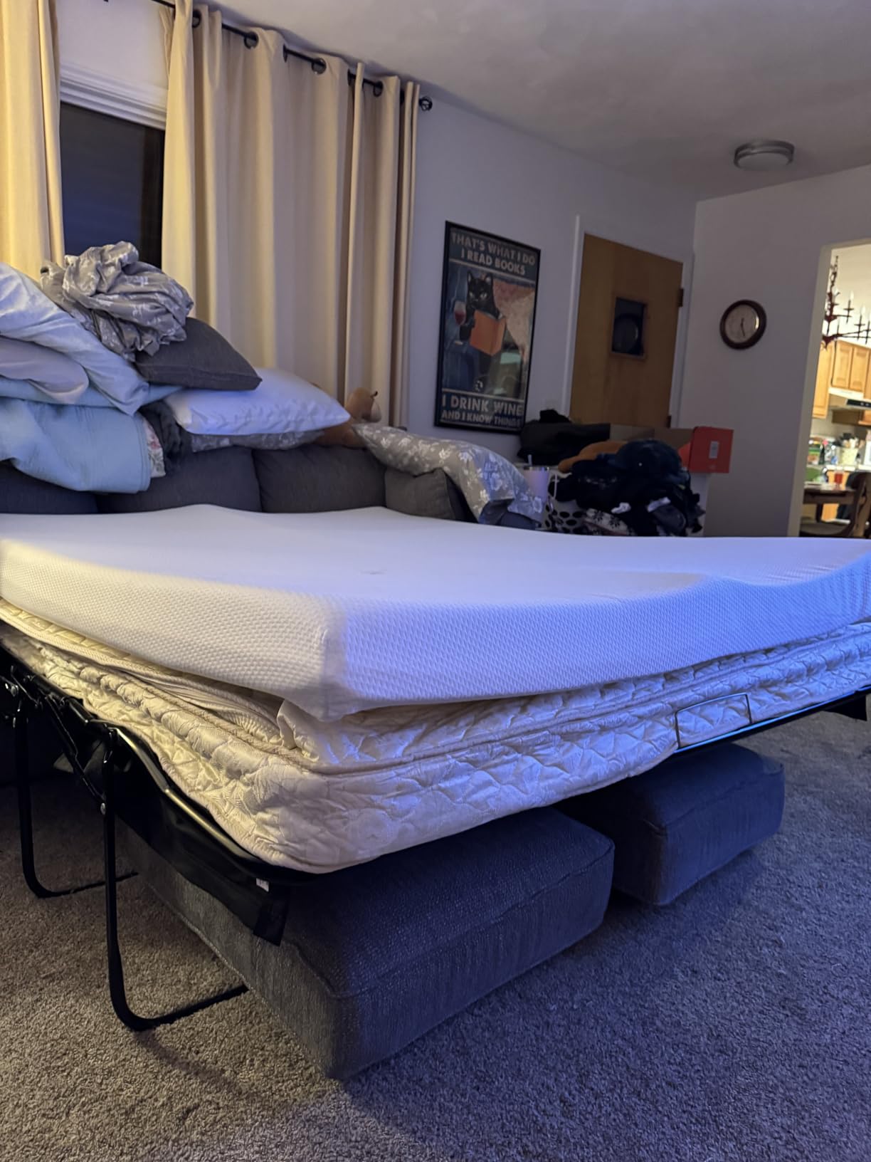 4.7 Inch Memory Foam Mattress Replacement with Washable Cover for Sleeper Sofa and Couch Beds, Queen Size, CertiPUR-US Certified (Sofa Not Included) customer photo 1