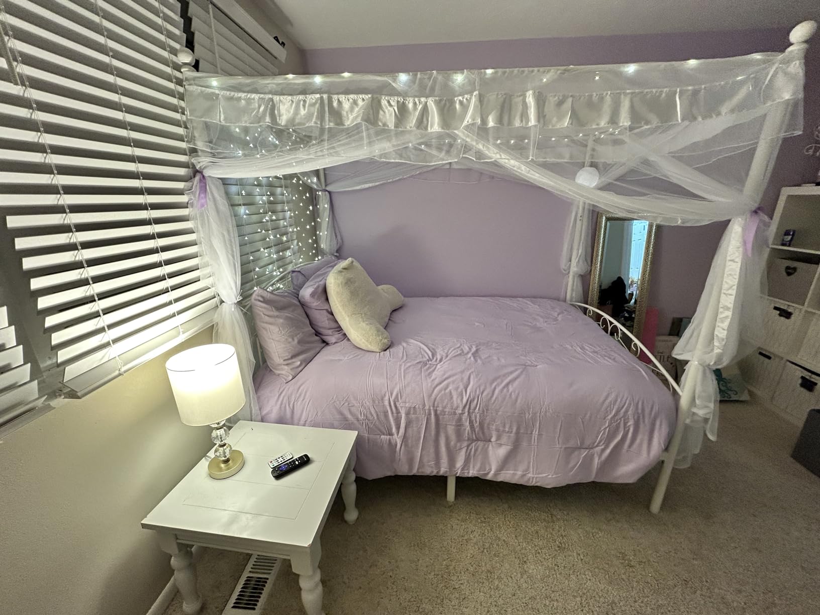 Full Size Canopy Bed Frame Four-Poster Metal Bed Black customer photo 2