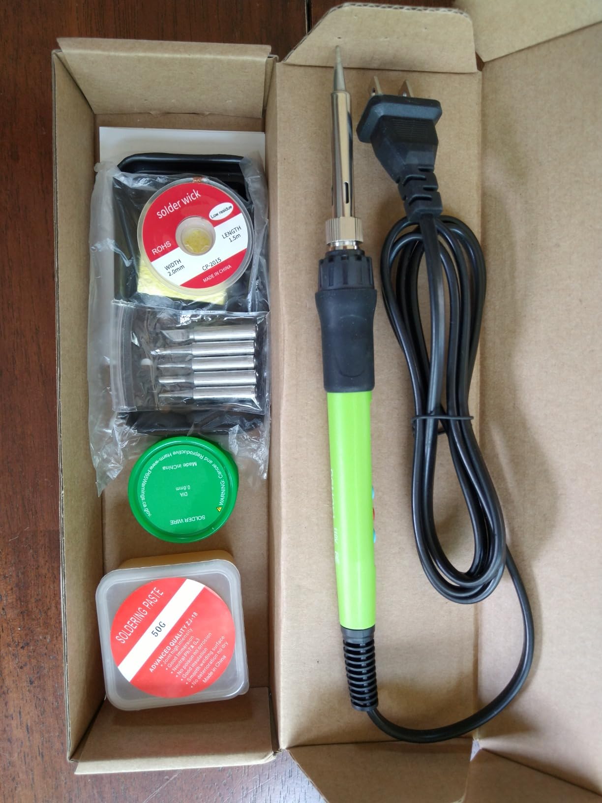 Soldering Iron Kit, 100W LED Digital Solder Gun kits with Ceramic Heater, Adjustable Temperature Welding Tools with Tips, Wick Braid, Stand, Solders Wire, Sponge, Flux Paste customer photo 2