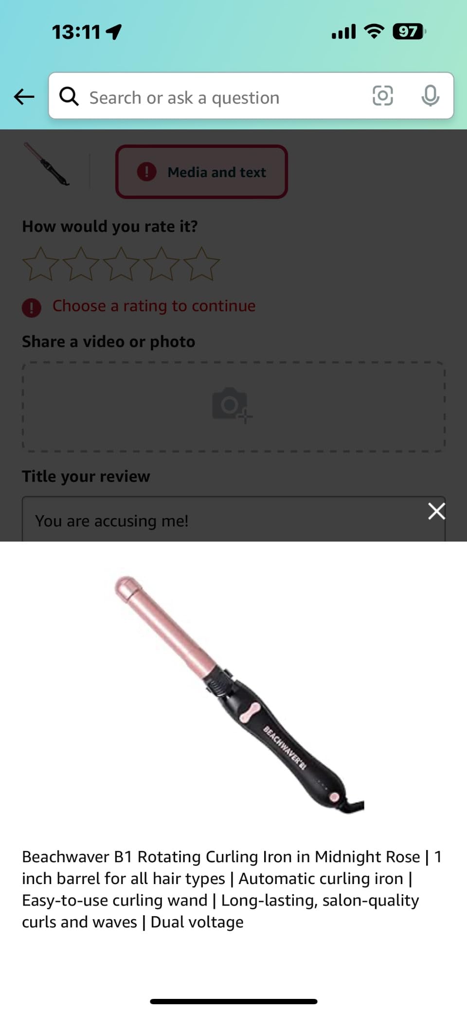 The Beachwaver Co. Rotating Curling Iron Ceramic Curling Iron - Largest Barrel Size for Long Hair! | Auto-Shut Off, Travel-Friendly, Dual Voltage customer photo 1