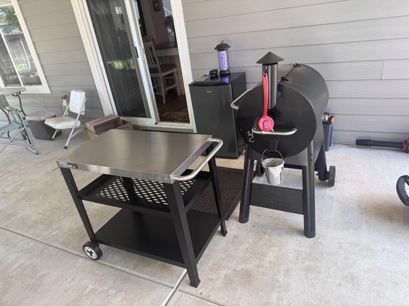 Royal Gourmet PC3404S Movable 3-Shelf Grill Table, Stainless Steel Tabletop | 34