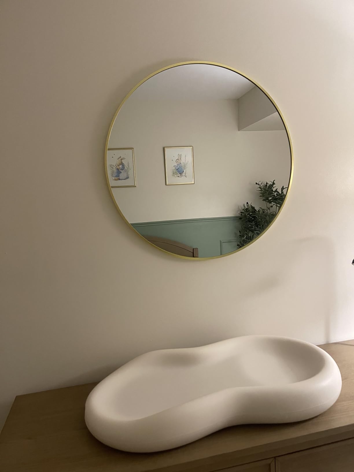 Sunniry Black Round Mirror, Round Mirror 24 inch, Matte Black Metal Frame customer photo 1