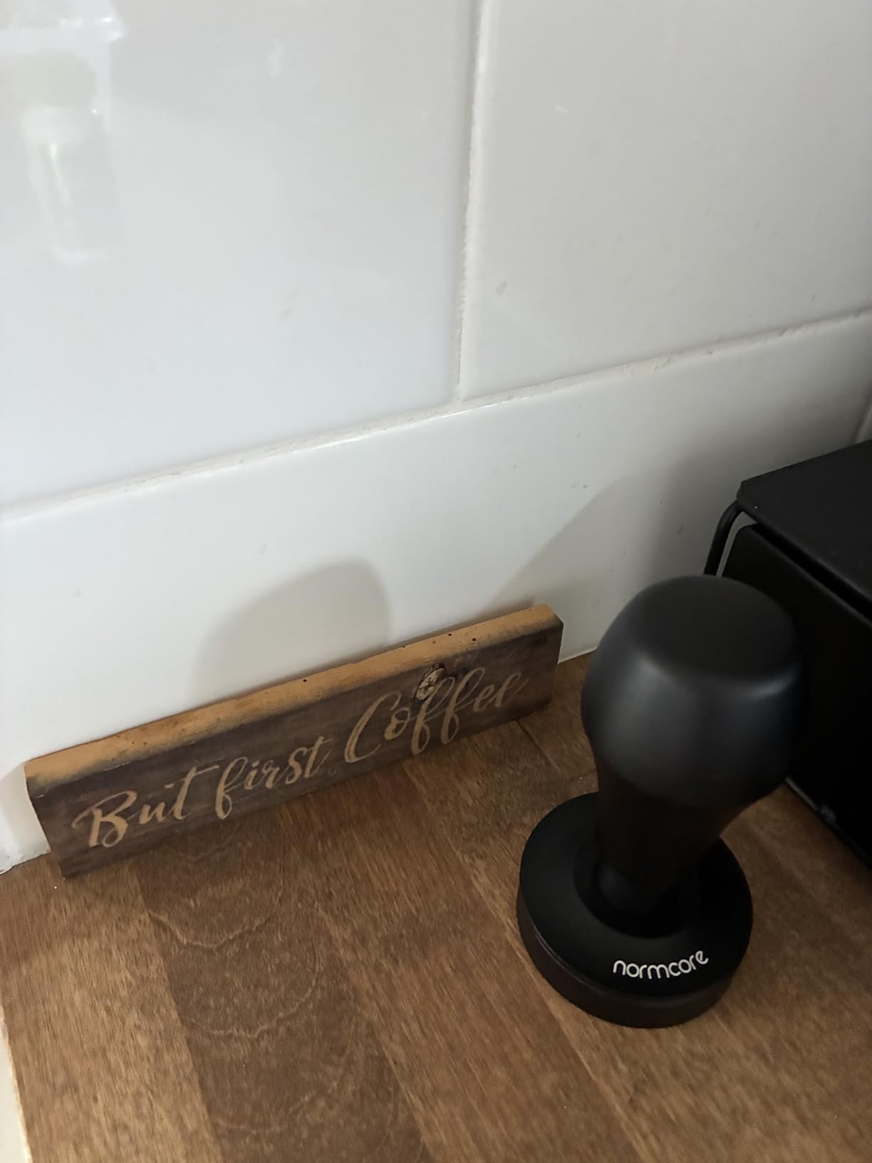 Normcore 58mm Coffee Tamper - V4 Spring-loaded Tamper with Stainless Steel Flat Base - 15lb / 25lb / 30lbs Replacement Springs - Anodized Aluminum Handle and Stand - Fits 58mm Standard Baskets customer photo 1