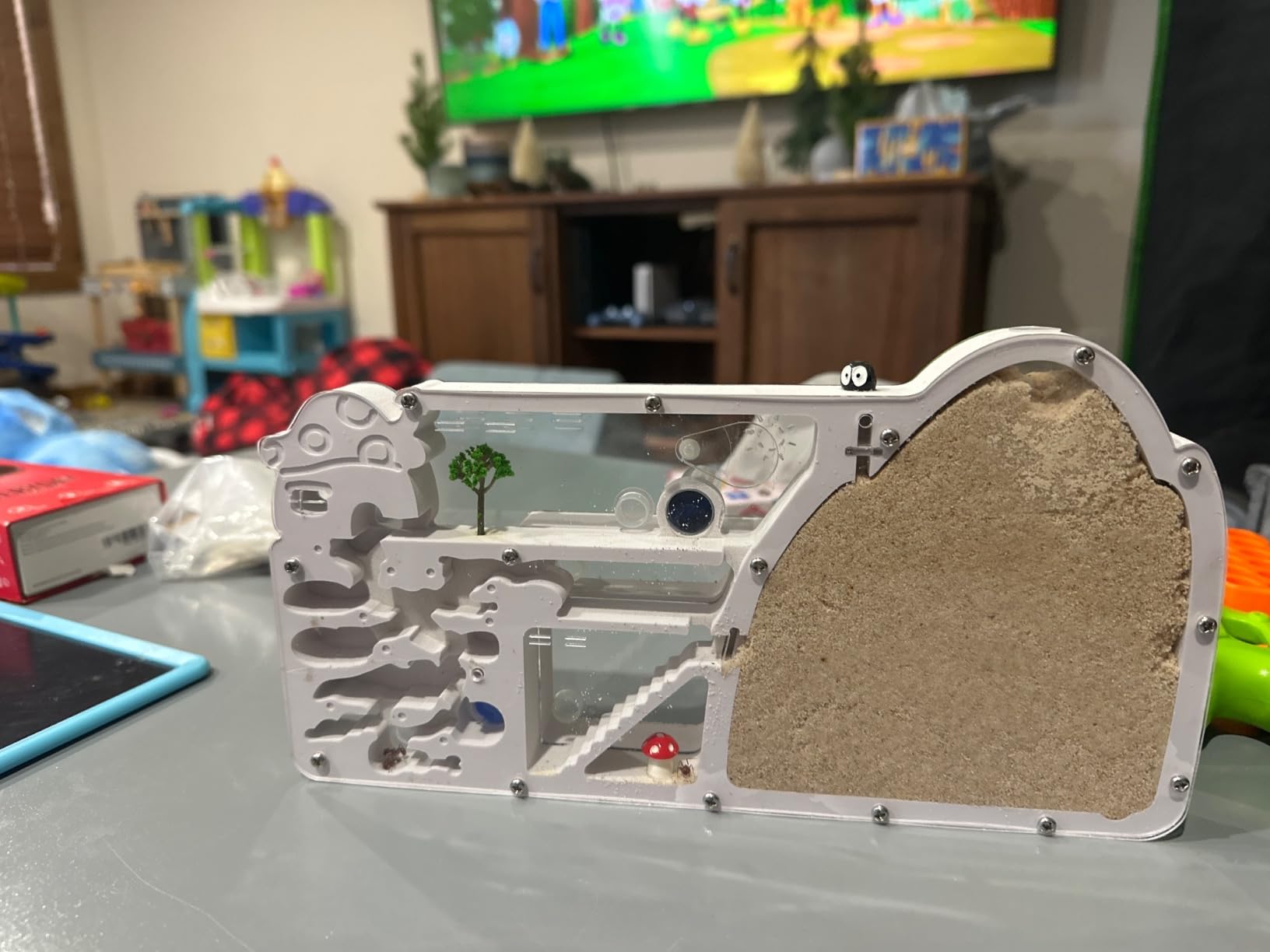 ELNMLHT Ant Farm Castle, Ant Farms with Yellow Sand and Tool Kit, Ant Colony Observation Kit, Ant Viewing Habitat Science Kit, Educational & Learning Science Kit for Kids, Adults, Student customer photo 1