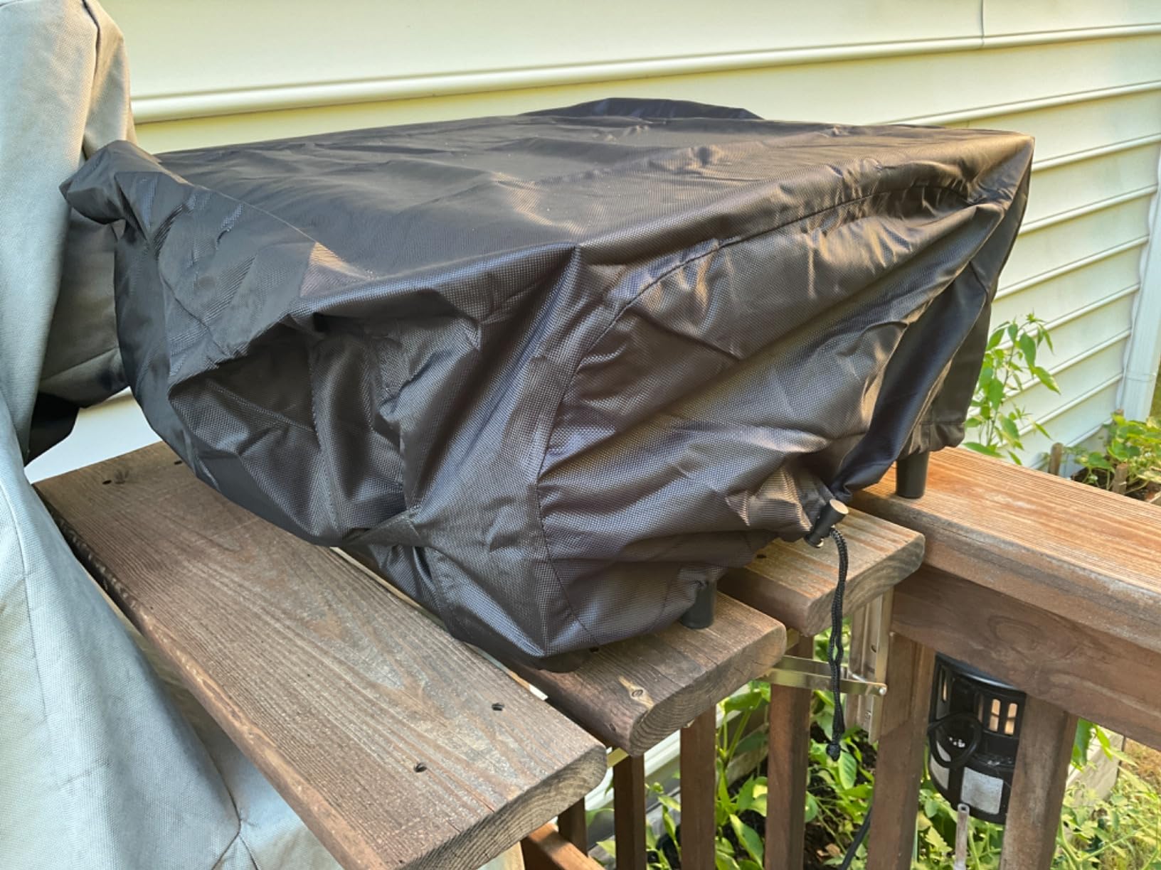 Griddle Cover for Blackstone 22 inch Tabletop Grill with Hood, Cover Only, Complete Propane Protection, Waterproof, UV-Resistant, Windproof Velcro & Drawing, Anti-fade Grill Cover, Outdoor BBQ Guard customer photo 2