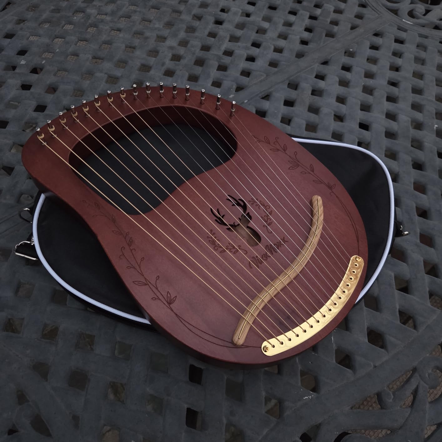 Lyre Harp, 16-String Mahogany Lyra Harp Kit for Beginners Adults customer photo 1