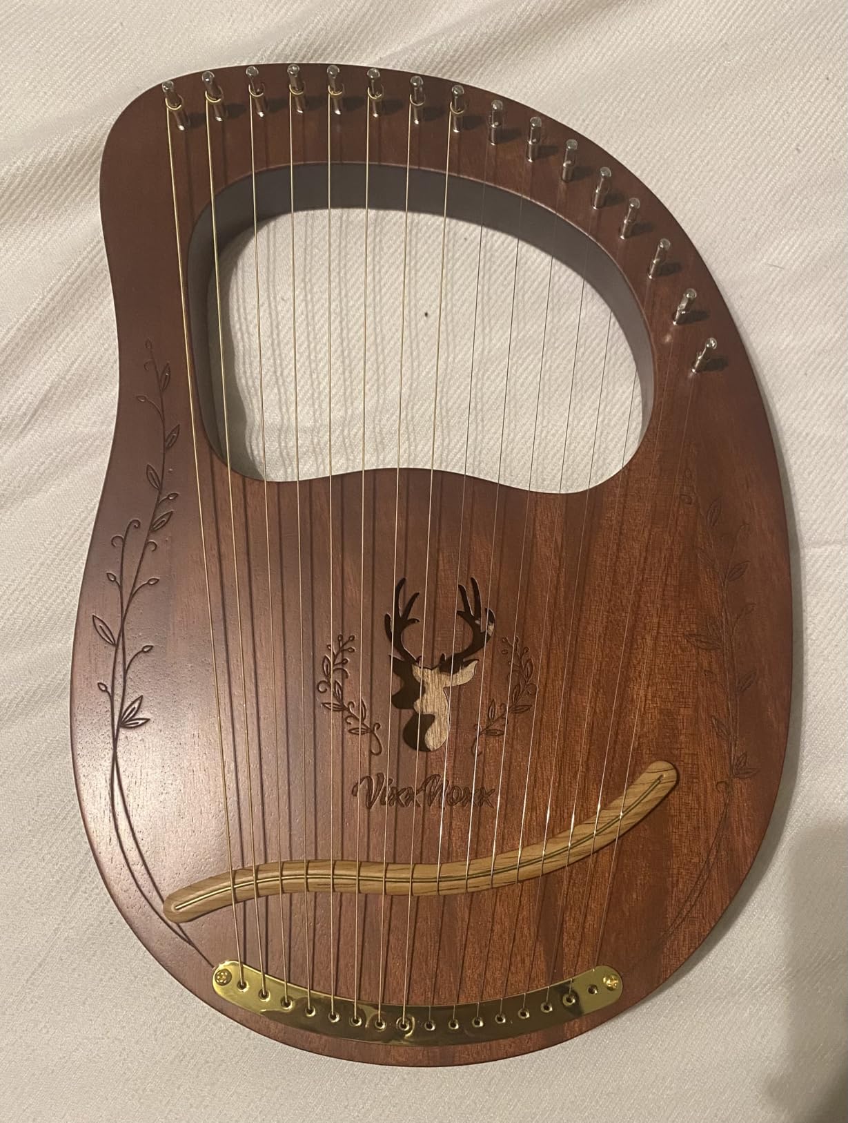 Lyre Harp, 16-String Mahogany Lyra Harp Kit for Beginners Adults customer photo 2