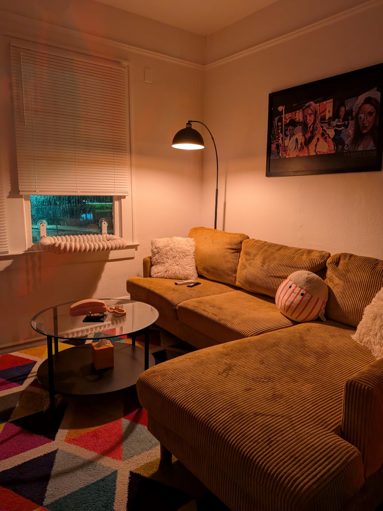 【Upgraded】Black Arc Floor Lamps for Living Room - Dimmable Arched Floor Lamp with Remote Control & 2700-6000K 9W LED Bulb Included, Modern Arch Standing lamp, Industrial Tall Lamp for Bedroom Reading customer photo 1