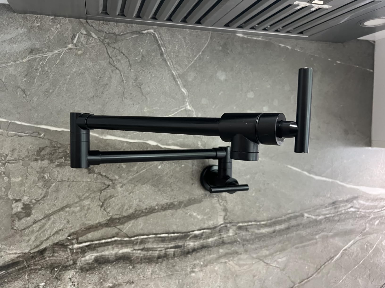 GIMILI Pot Filler Brushed Nickel Kitchen Stove Faucet | 26.6 inch Pot Filler Faucet Wall Mount with Double Joint Swing Arm Two Handles NPT customer photo 1