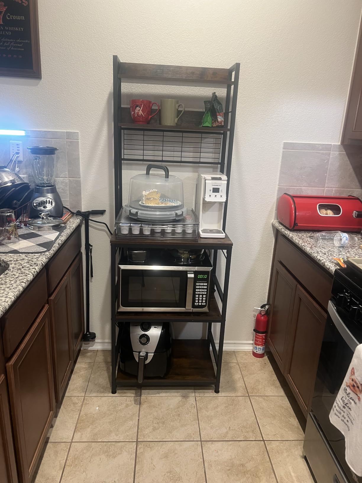 VASAGLE Bakers Rack with Power Outlet, 23.6 Inches Microwave Stand customer photo 2