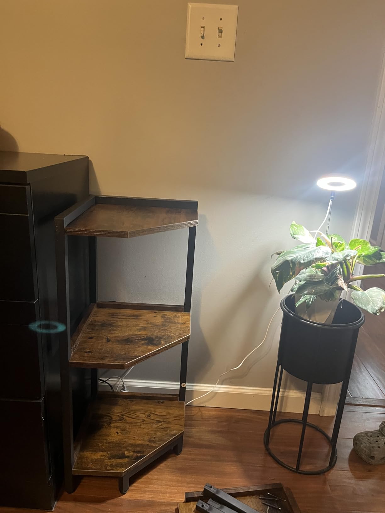 Hzuaneri Corner Shelf Stand 6-Tier Corner Bookshelf Storage Standing Shelf customer photo 2