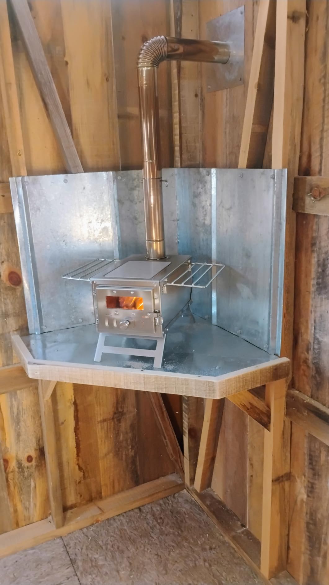 VEVOR Camping Wood Stove Alloy Steel Camping Tent Stove, Portable Wood Burning Stove with Chimney Pipes & Gloves, 1400in³ Firebox Hot Tent Stove for Outdoor Cooking and Heating with 8 Pipes customer photo 1