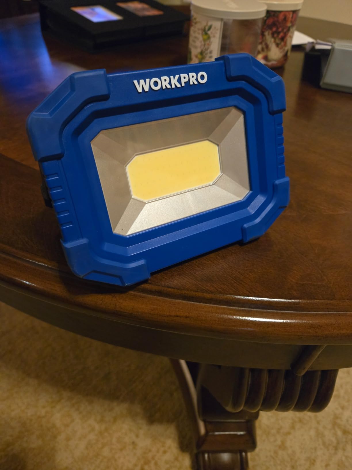 WORKPRO LED Work Light, Rechargeable Magnetic Work Lights, 2000LM, 4 Modes, Portable Flood Light with Stand, for Camping, Fishing, Car Repair, Job Site Lighting, Hiking, 2 Pack customer photo 2