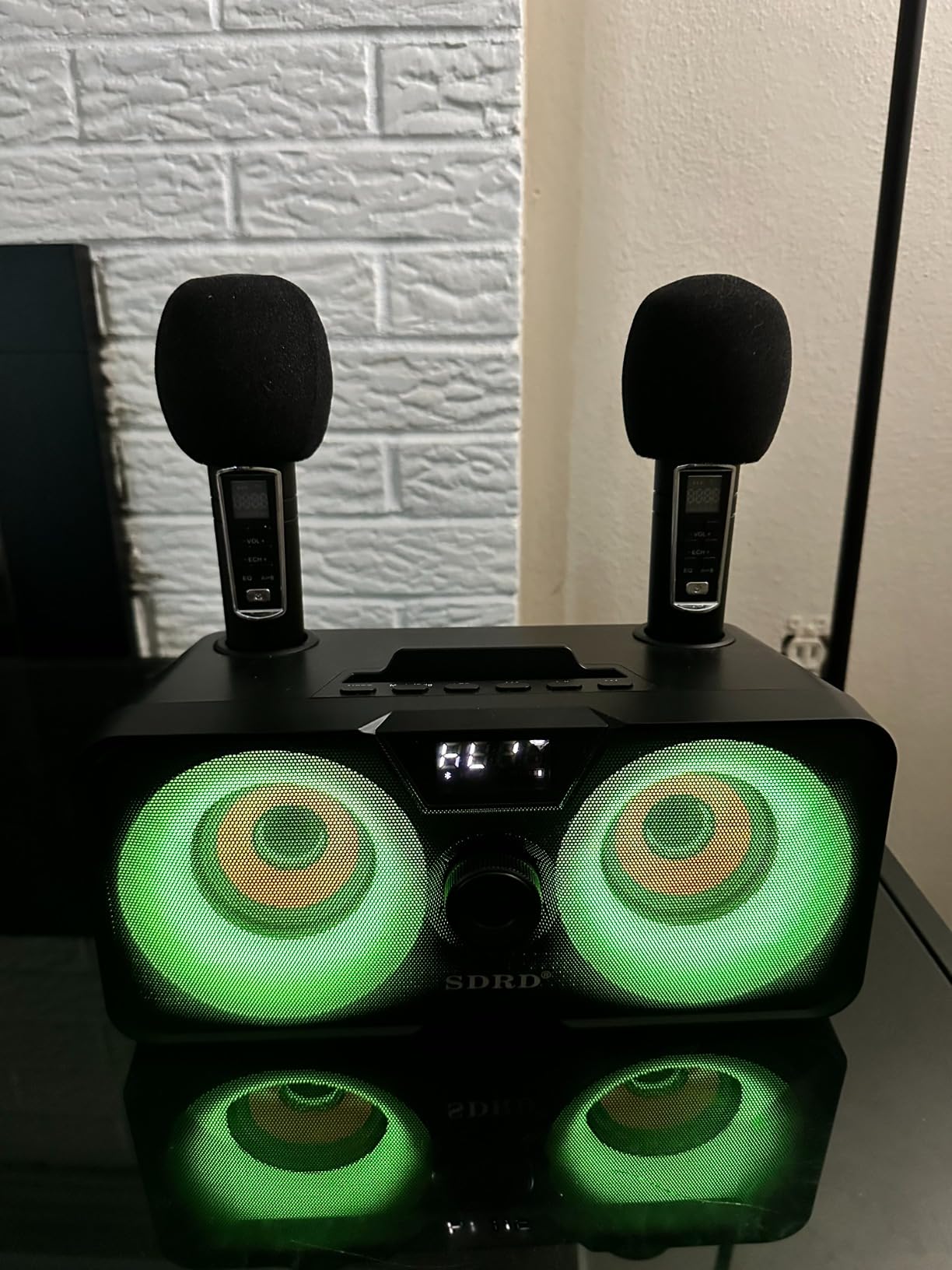 Karaoke Machine for Adults and Kids with 2 UHF Wireless Microphones,Portable Bluetooth Speaker PA Speaker System with LED Party Lights for Home Party, Picnic,Car,Outdoor/Indoor/Birthday Gifts customer photo 2