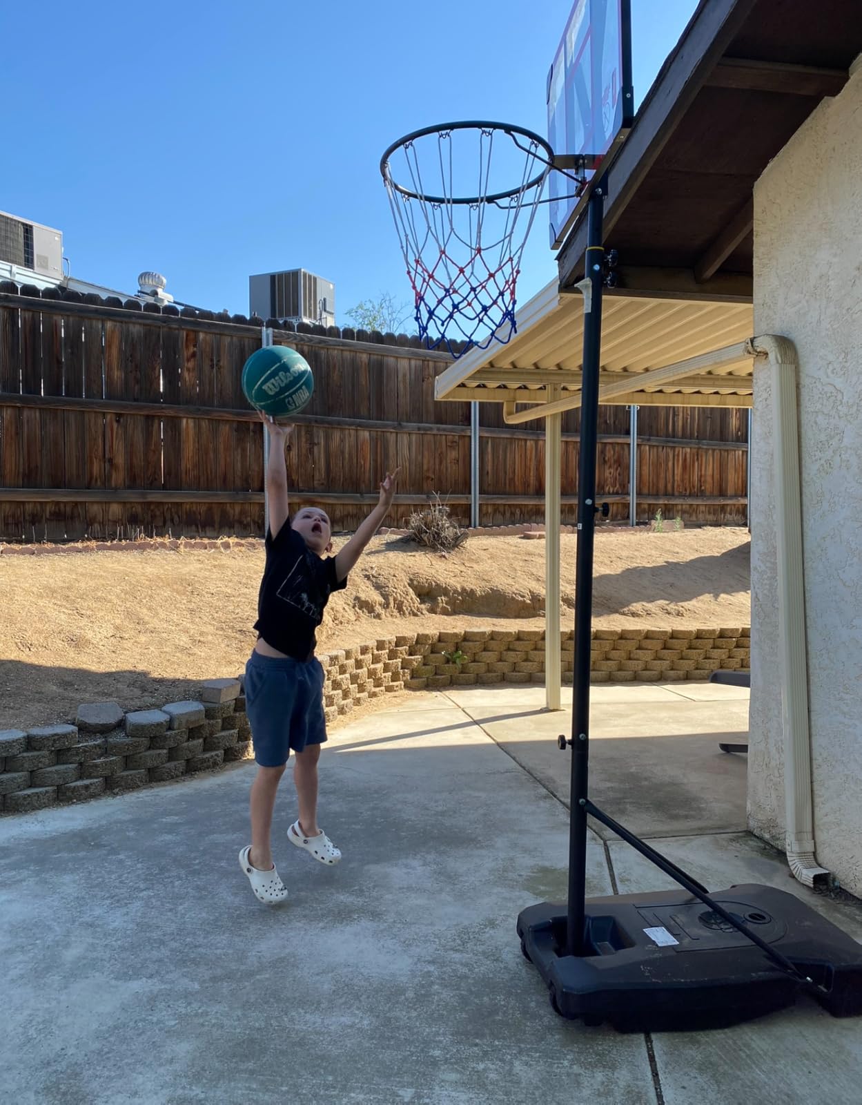Yohood Kids Basketball Hoop Outdoor 4.82-8.53ft Adjustable, Portable Basketball Hoops & Goals for Kids/Teenagers/Youth in Backyard/Driveway/Indoor, with Enlarged Base and PC Backboard customer photo 1