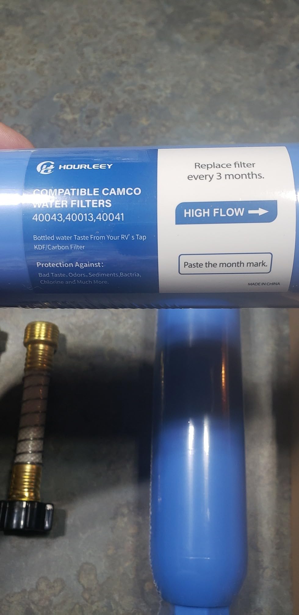 Hourleey 2 Pack RV Inline Water Filter with 2 Flexible Hose Protector, Reduce Bad Taste, Odors, Rust, Fluoride, Chlorine and Sediment in Drinking Water, Dedicated for RVs Campers Marines customer photo 2