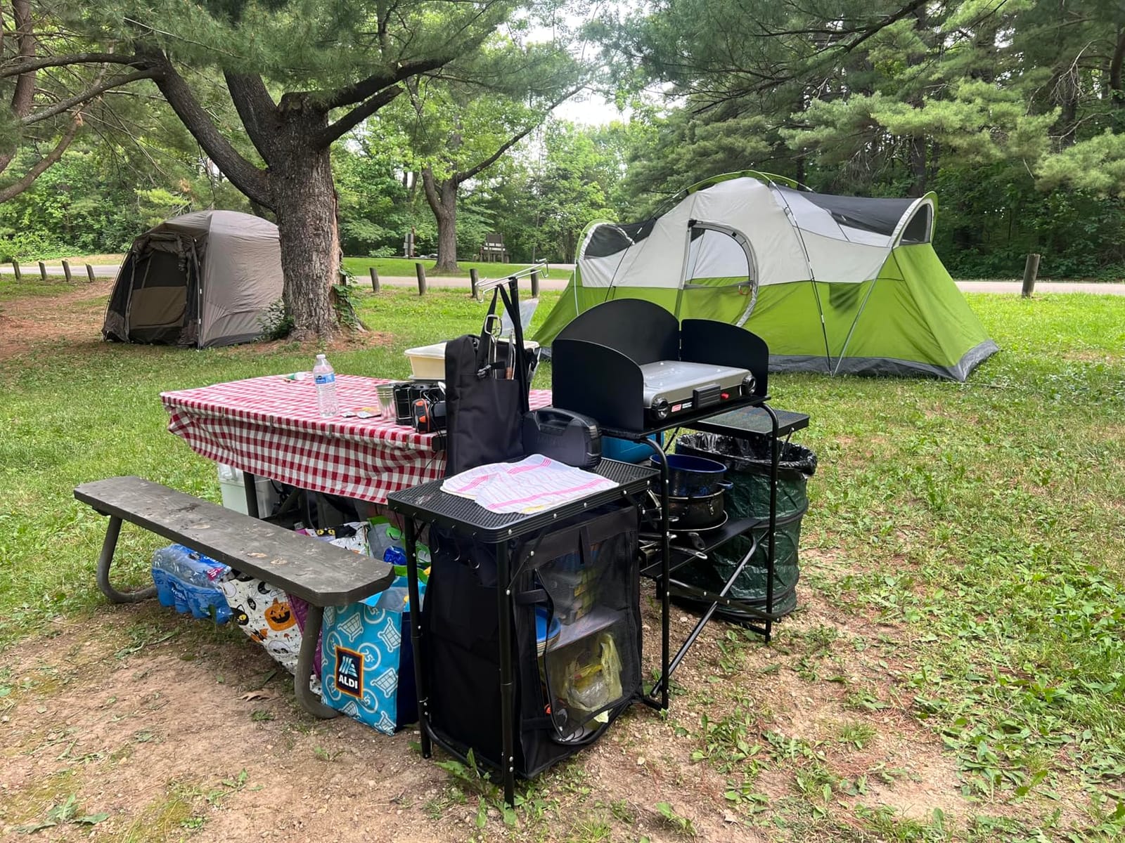 Nice C Camping Kitchen Table Station, Portable Folding Grill Table (Black) | Picnic Cook Table, Camping Organizer, Upgraded Light Stand, Windshield, Carry Bag, Outdoor, Beach, Picnic customer photo 1