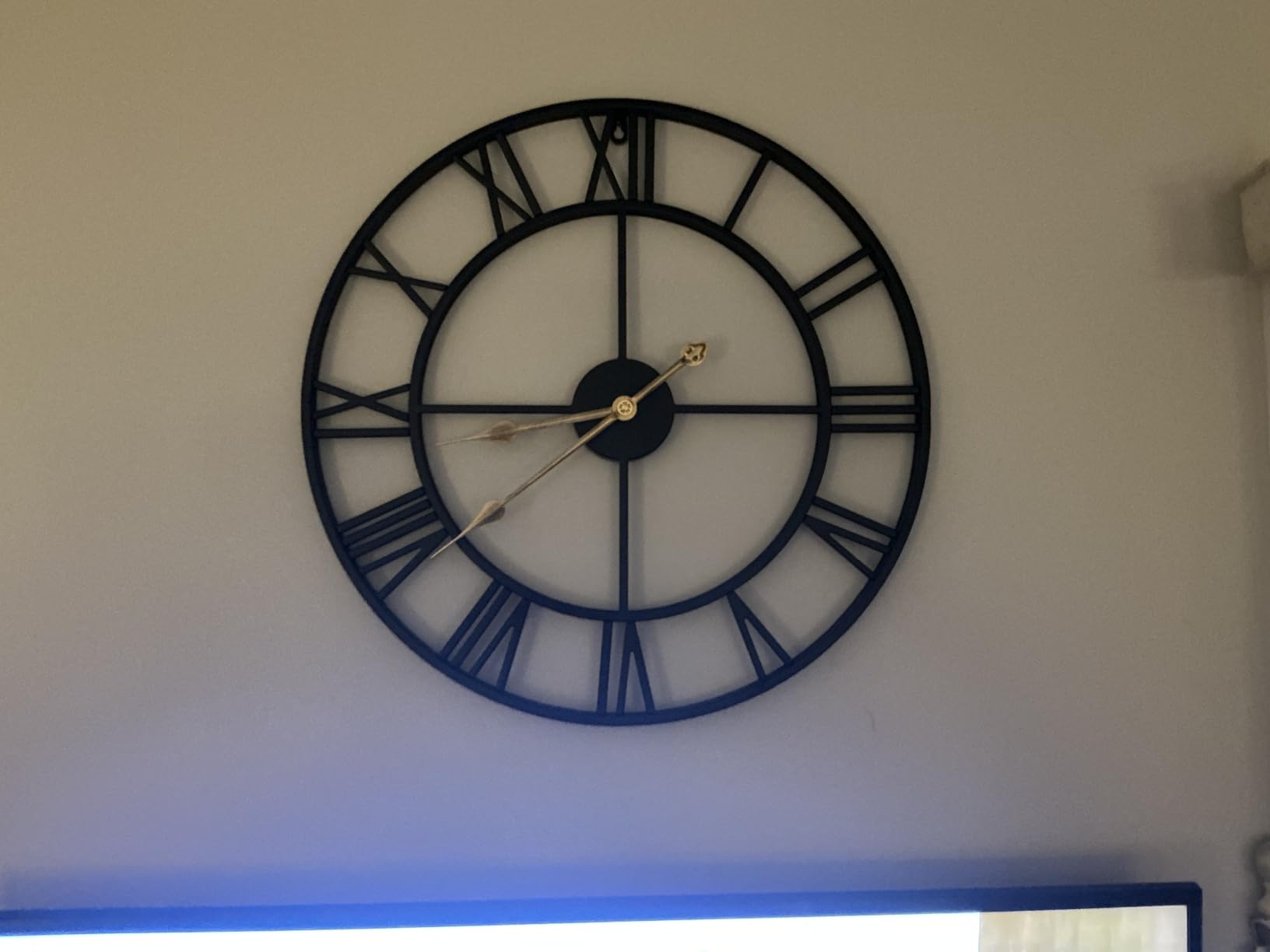 Pytha Sight 30 Inch Black Large Roman Numeral Wall Clocks for Living Room customer photo 2